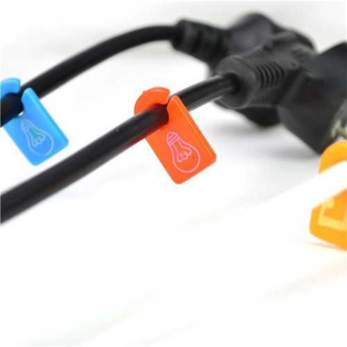 6-Piece Boomray CC 581 TPR Cord Organizer with Label - Perfect for Home, Office & Travel Cable Management
