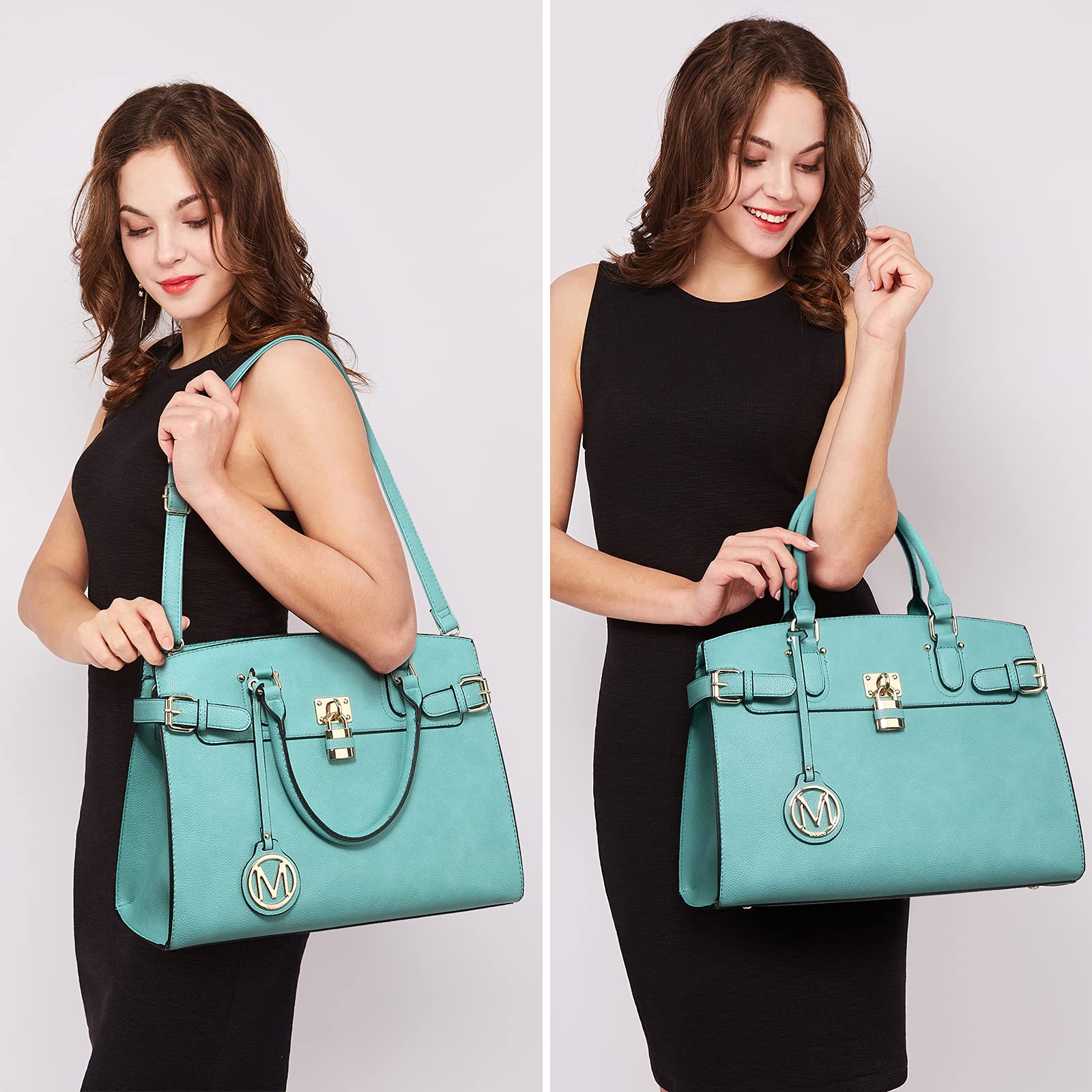 Stylish Women's Handbags & Purses - Fashion Satchel Tote Work Bag with Top Handle & Shoulder Strap + Matching Wristlet - Perfect for Office, Travel & Everyday Use
