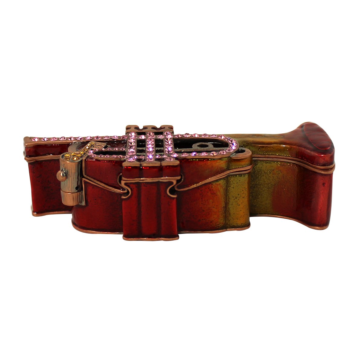 Echomerx Red Trumpet Jeweled Trinket Box - Elegant Decorative Storage for Jewelry, Rings & Keepsakes | Perfect for Home Decor, Gift Giving & Party Favors