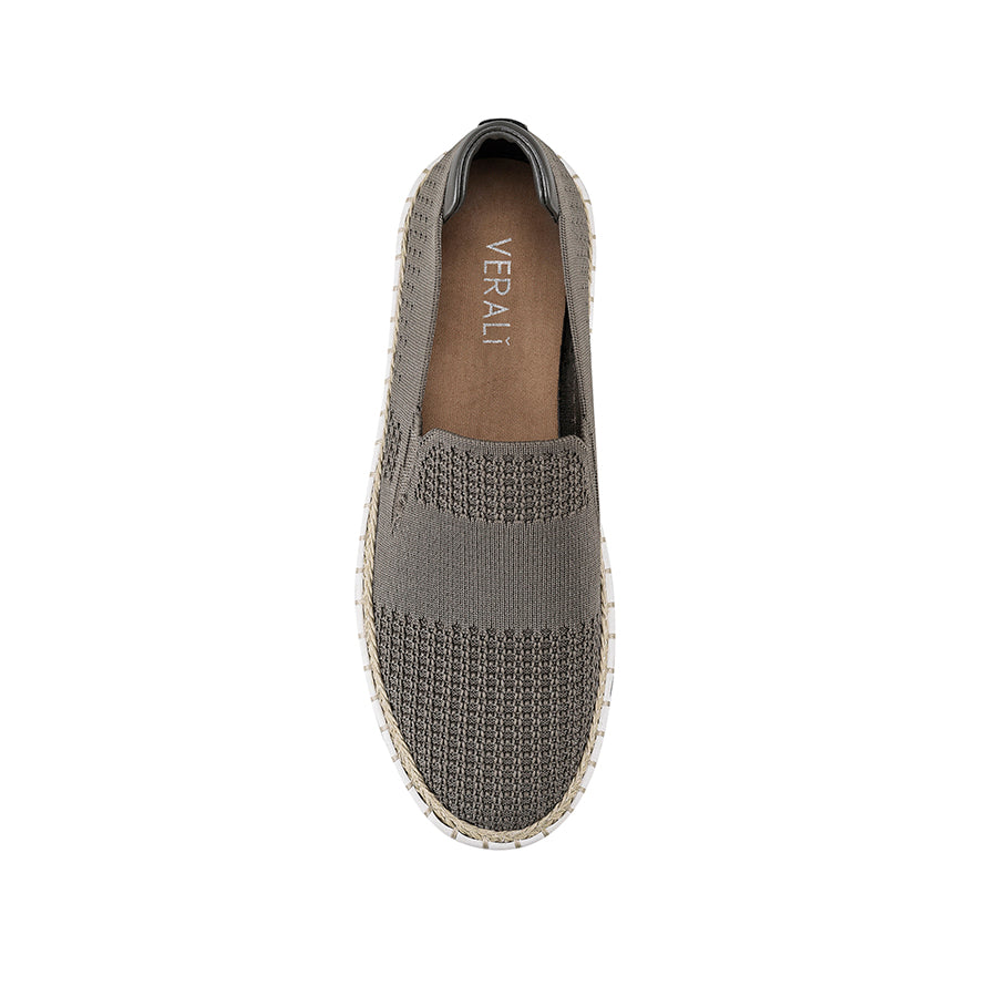 Women's Comfortable Queen Slip On Sneakers - Breathable Khaki Knit Fabric Casual Shoes for Walking, Travel & Everyday Wear