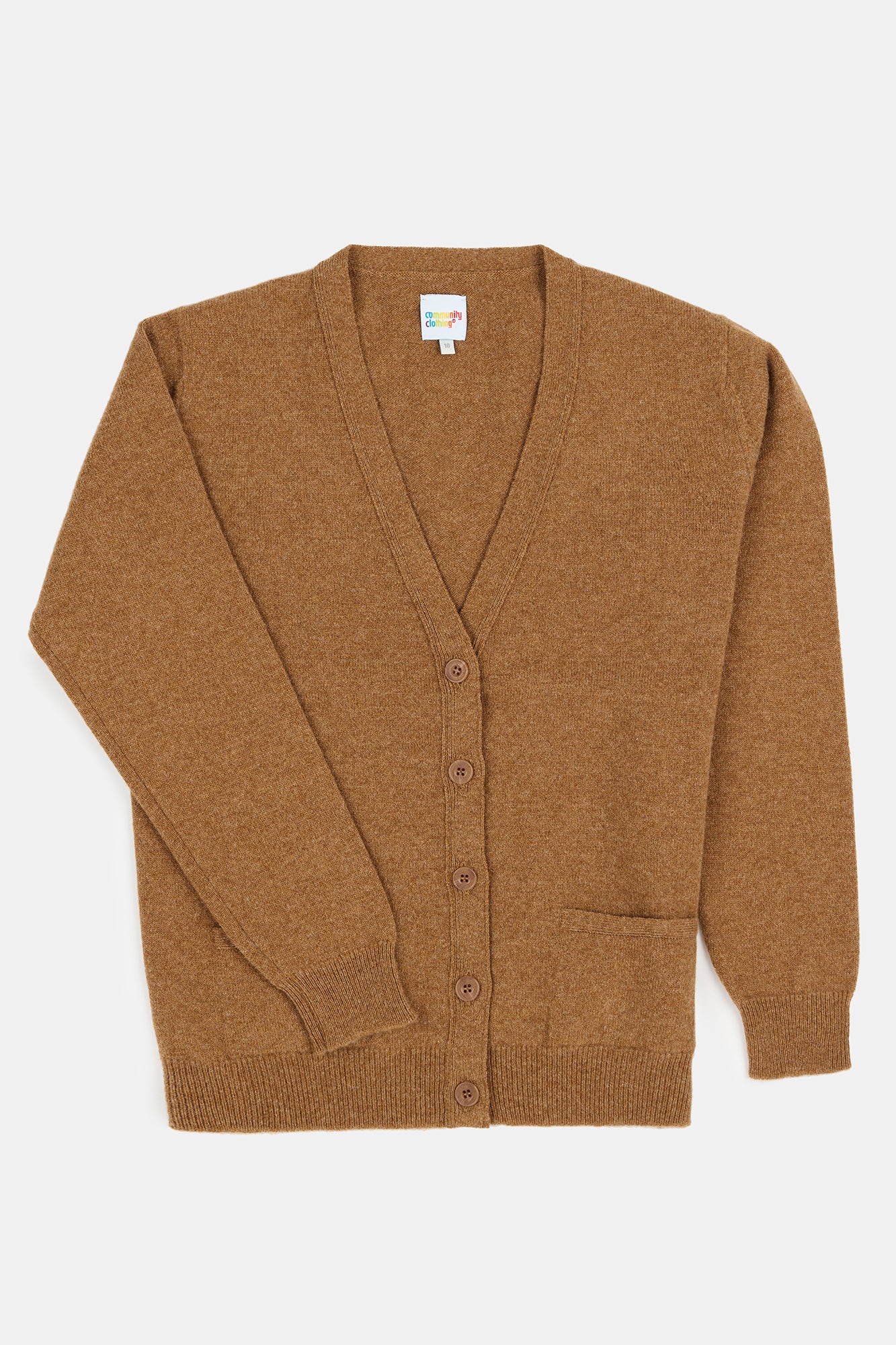 Soft Women's Lambswool Cardigan Sweater - Dark Camel Color | Cozy Winter Wear for Office & Casual Outfits