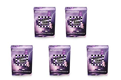 5 Packs Arcane Tinmen Non-Glare Board Game Sleeves - 50 Count Extra Large Card Protectors for MTG, Yu-Gi-Oh, Pokemon - Premium Matte Finish Value Bundle for Card Collectors & TCG Players