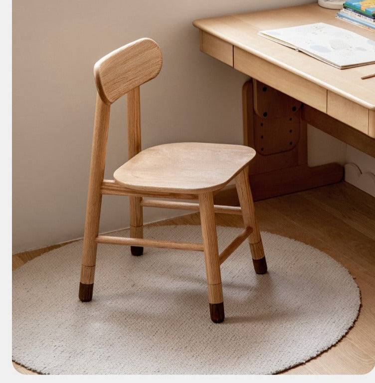 Adjustable Solid Wood Children's Chair - Oak, Beech, Birch - 3 Height Settings for Kids' Study, Dining & Playroom