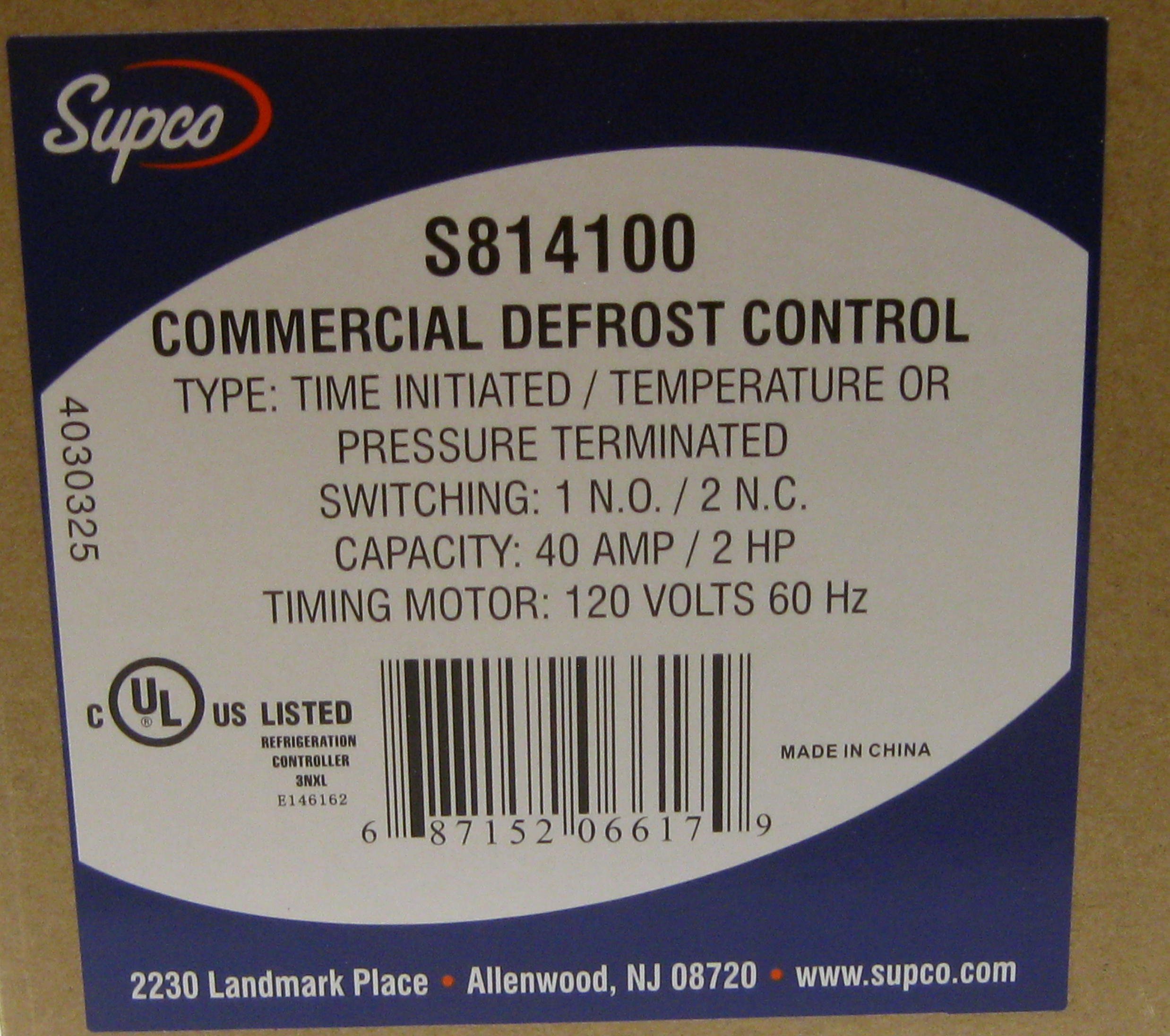 Supco S8141-00 Commercial Defrost Timer Replacement for Paragon 8141-00 - Heavy Duty Freezer & Refrigerator Defrost Control for Walk-in Coolers, Commercial Kitchens, and Food Storage Units