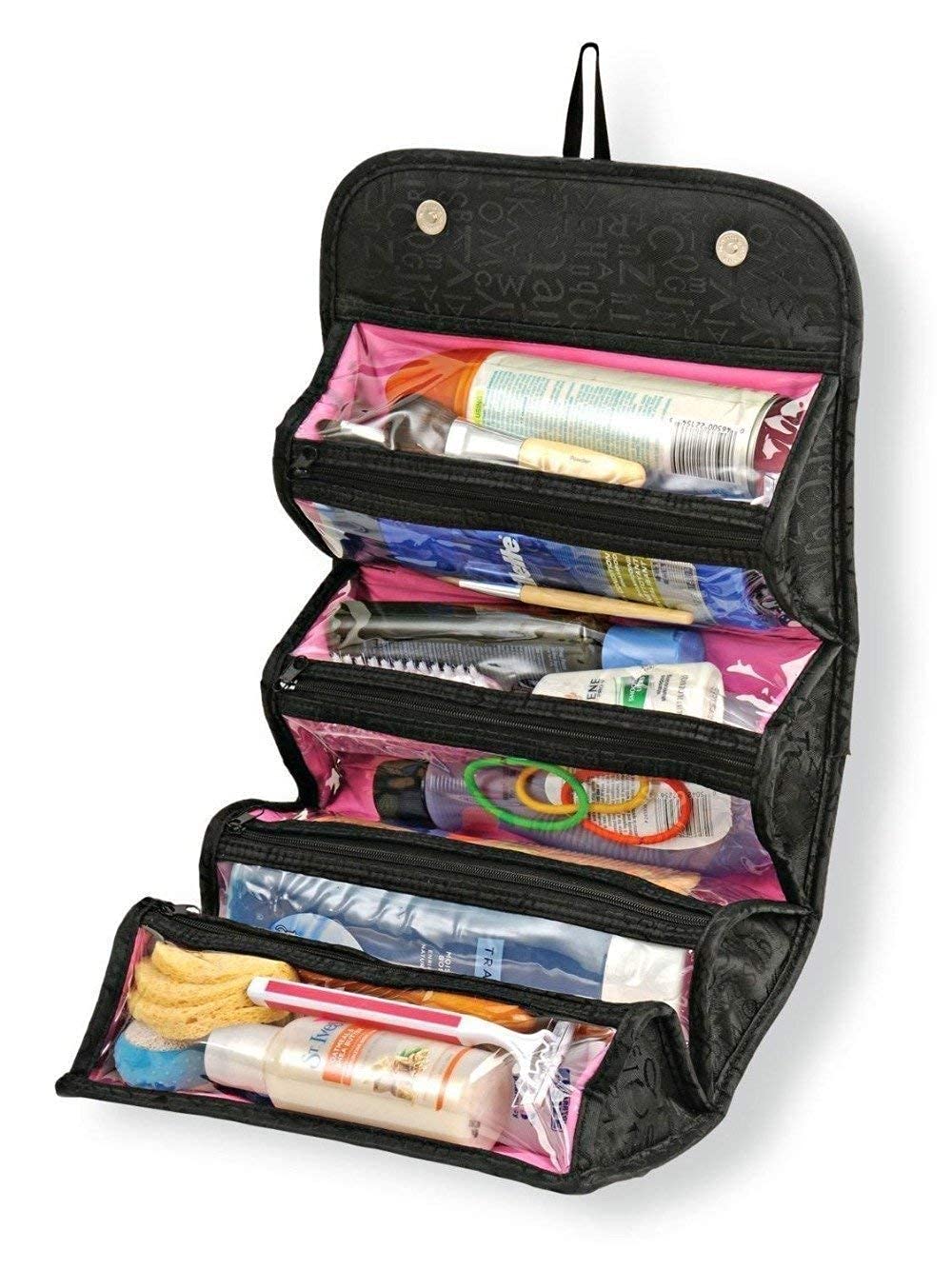 Divik Hanging Travel Toiletry Bag - Waterproof Cosmetic Organizer for Women, Makeup, First Aid, Medicine & Personal Care - Portable Roll Up Storage Pouch (1Pc) - Perfect for Travel, Gym, Camping & Daily Use