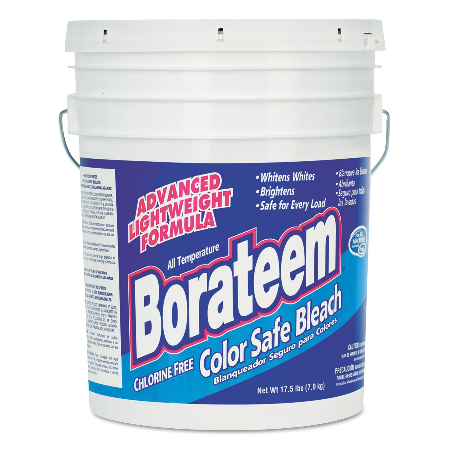 00145 Color Safe Bleach Powder 17.5 lb Pail - Gentle Laundry Whitener & Stain Remover for Bright Colors | Ideal for Commercial Laundry, Hotels & Household Use