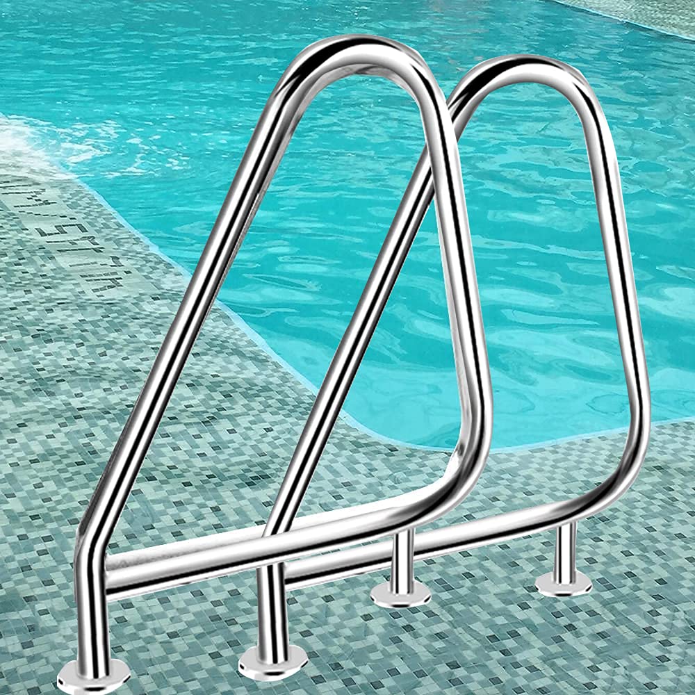 **304 Stainless Steel Swimming Pool Hand Rail - 81×56×90cm Safety Stair Rail for Inground Pools, Spas & Water Parks | Durable & Rustproof Pool Ladder Handrail for Seniors & Kids**