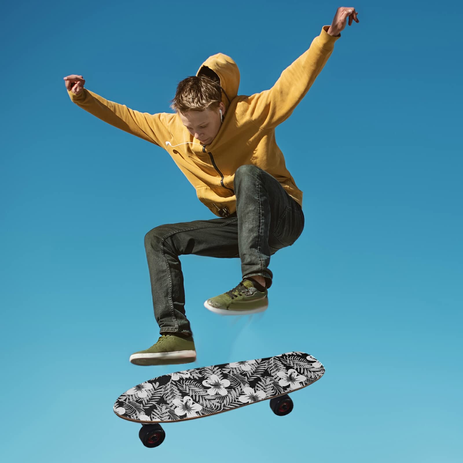 Poeticcity Waterproof Skateboard Grip Tape - Anti-Slip Longboard & Scooter Griptape Sheets - Tear-Resistant Sandpaper Sticker Roll for Easy Bubble-Free Application - Perfect for Skateboarding, Longboarding & Scooter Riding