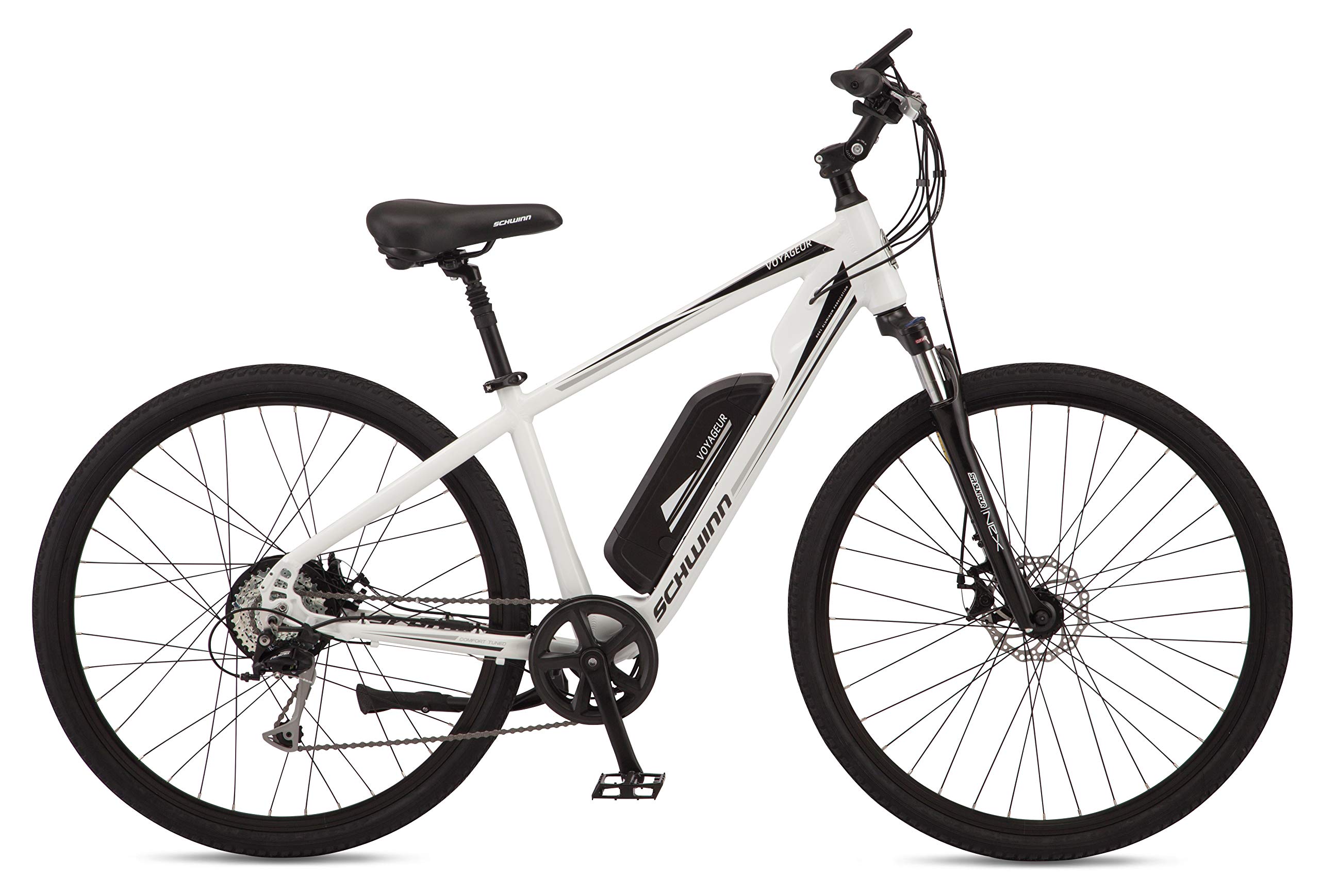 Schwinn Voyageur Electric Bike for Adults - 350W Motor, 28MPH, 50+ Mile Range, Mechanical Disc Brakes - Perfect for Commuting, City Riding & Outdoor Adventures