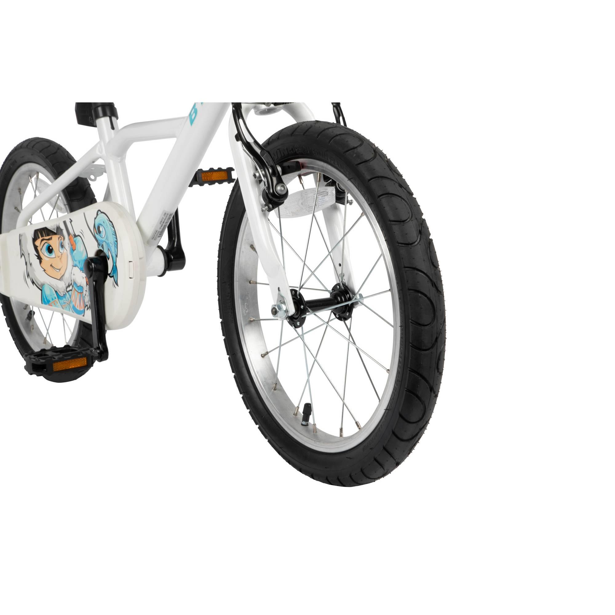 Btwin 100 Frosty Blue Hybrid Bike for Kids 16 Inch - Perfect for Ages 3'7