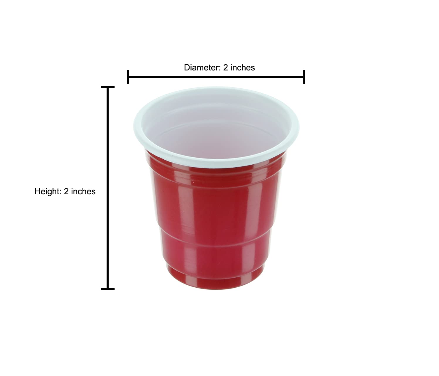 2oz Plastic Shot Glasses (120 Pack) - Mini Red Disposable Party Cups for Jello Shots, Condiments, Snacks & Tastings | Perfect for Parties, BBQs, Catering & Sampling Events