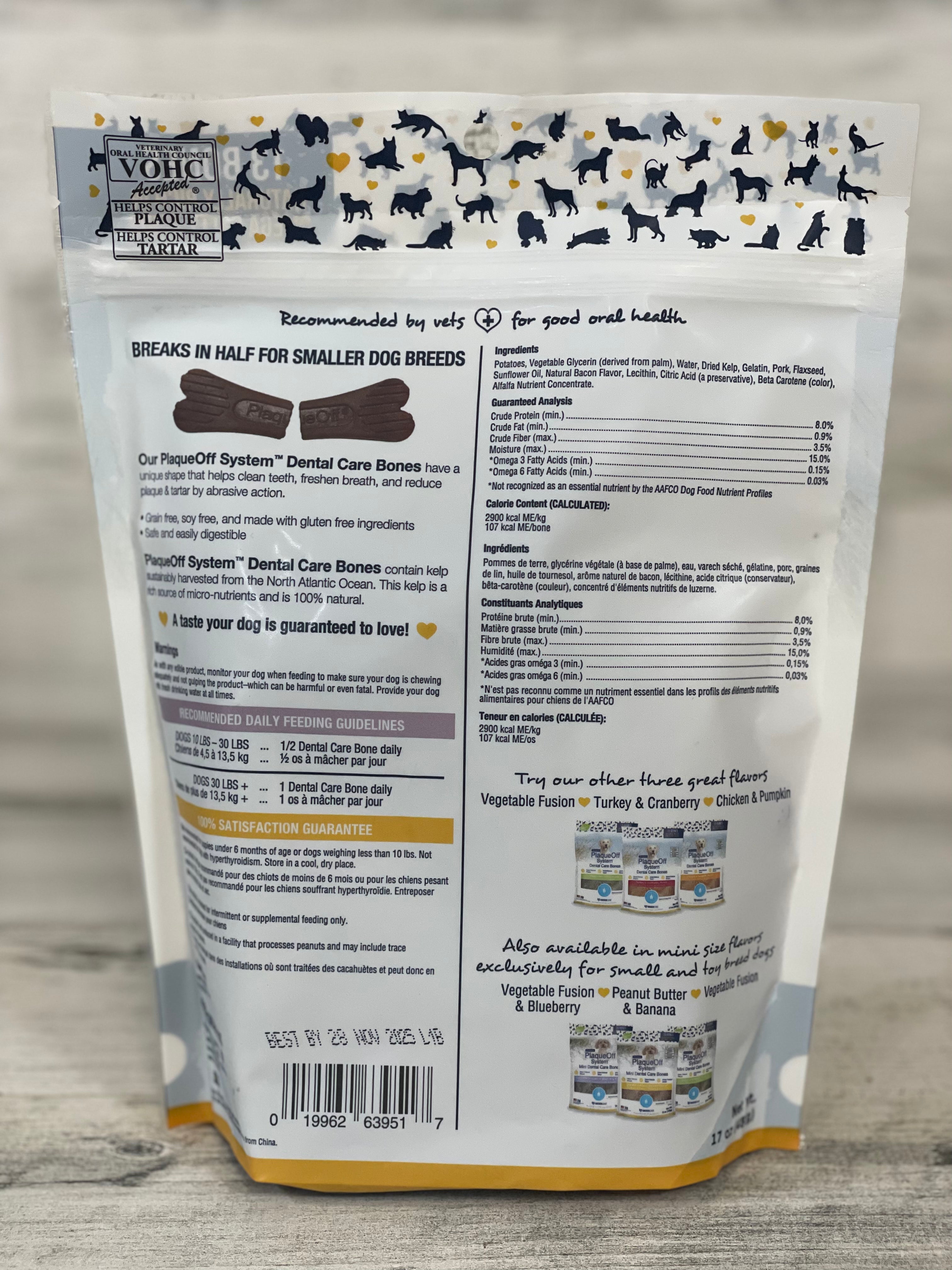 ProDen PlaqueOff System for Dogs - 17oz Bacon Flavor Dental Care Powder | Reduce Tartar & Bad Breath | Perfect for Daily Oral Hygiene & Dental Health Maintenance