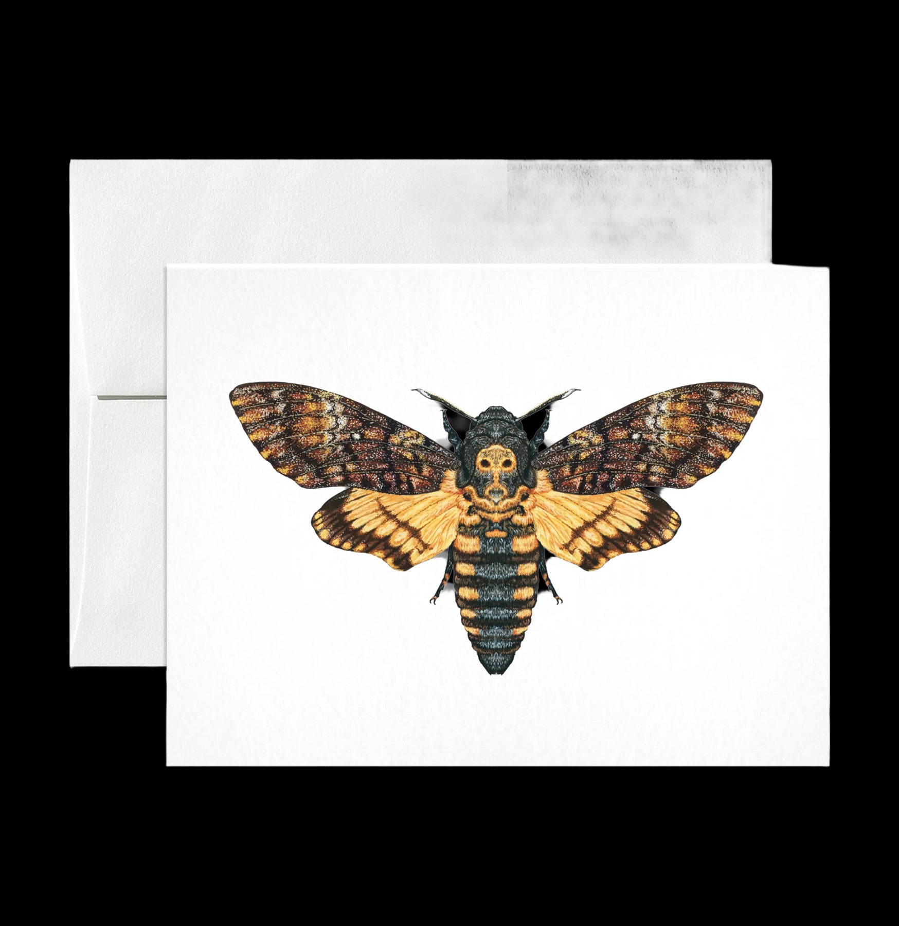Death's Head Hawkmoth Greeting Card - Unique Gothic Moth Design for Halloween, Birthday & Special Occasions - Perfect for Horror Fans & Dark Aesthetic Lovers