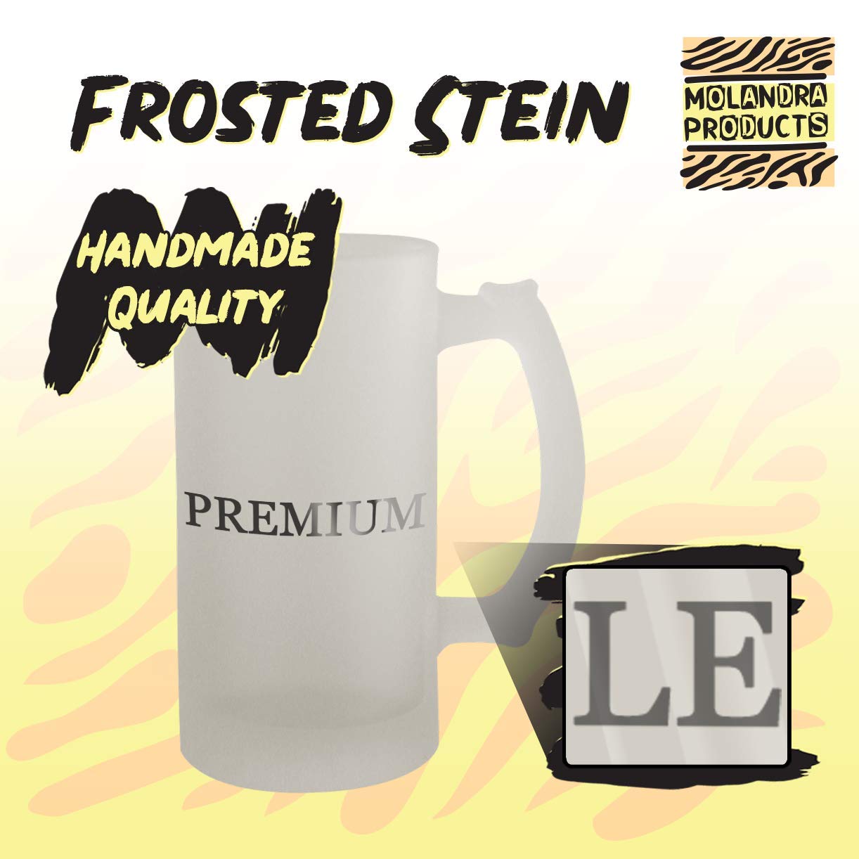 16oz Frosted Glass Beer Stein with Gun Design - Perfect for Home Bars, Man Caves & Hunting Themed Parties
