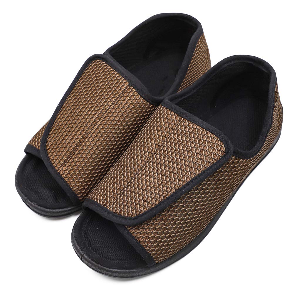 **Men's Open Toe Diabetic Slippers – Adjustable Orthopedic Wide Width Walking Shoes for Arthritis, Edema & Swollen Feet – Comfortable Recovery Footwear for Elderly Men – Ideal for Home, Hospital & Post-Surgery Use**