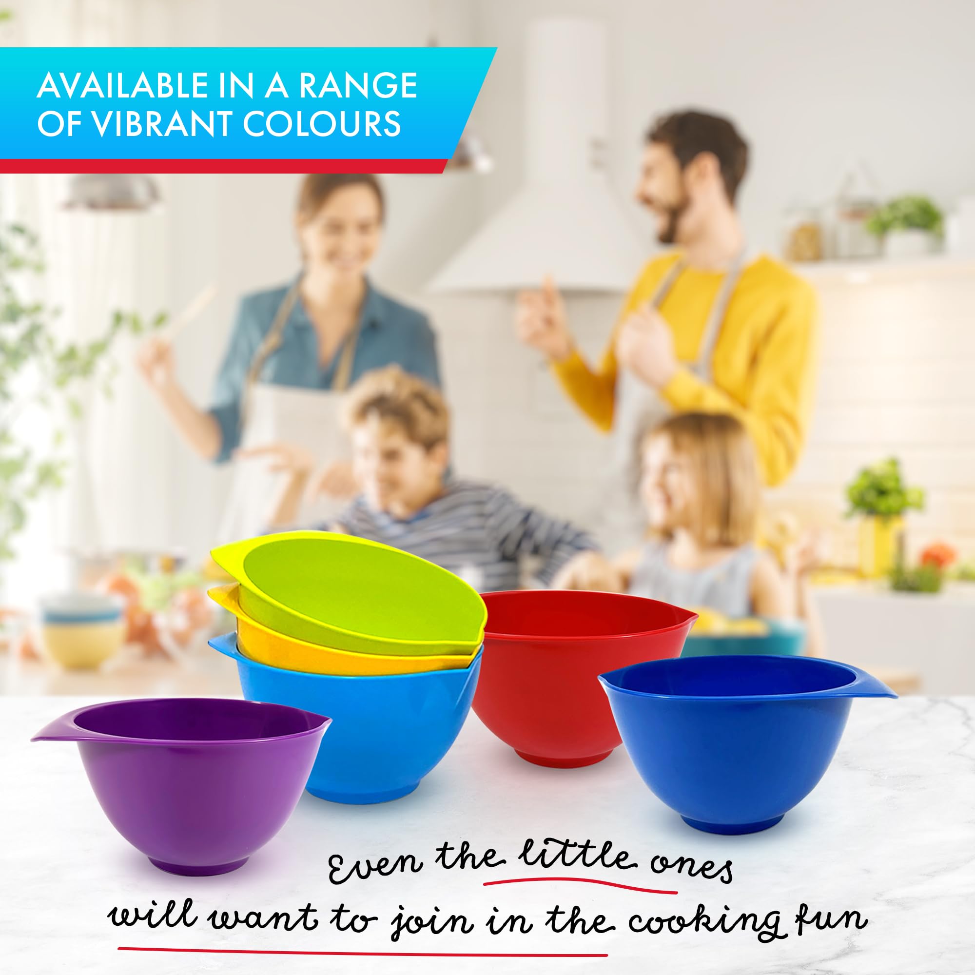 TQGEAR WePrep - 3-Piece Colorful Mixing Bowl Set (1.75-2L Each) for Meal Prep, Baking, Serving Salads, Sauces & Snacks - Perfect for Kitchen, Cooking & Food Storage