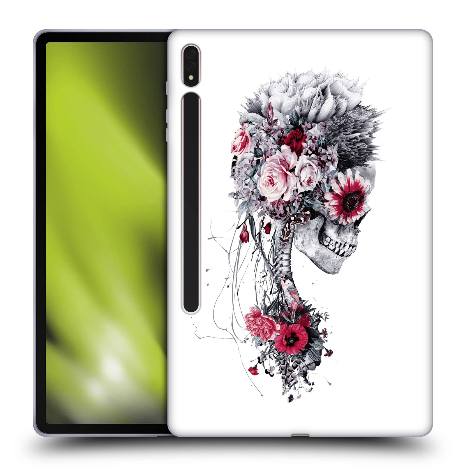 Head Case Designs Officially Licensed Riza Peker Bride Skulls 6 Soft Gel Case for Samsung Galaxy Tab S8 Plus - Protective Cover for Travel, Work & School