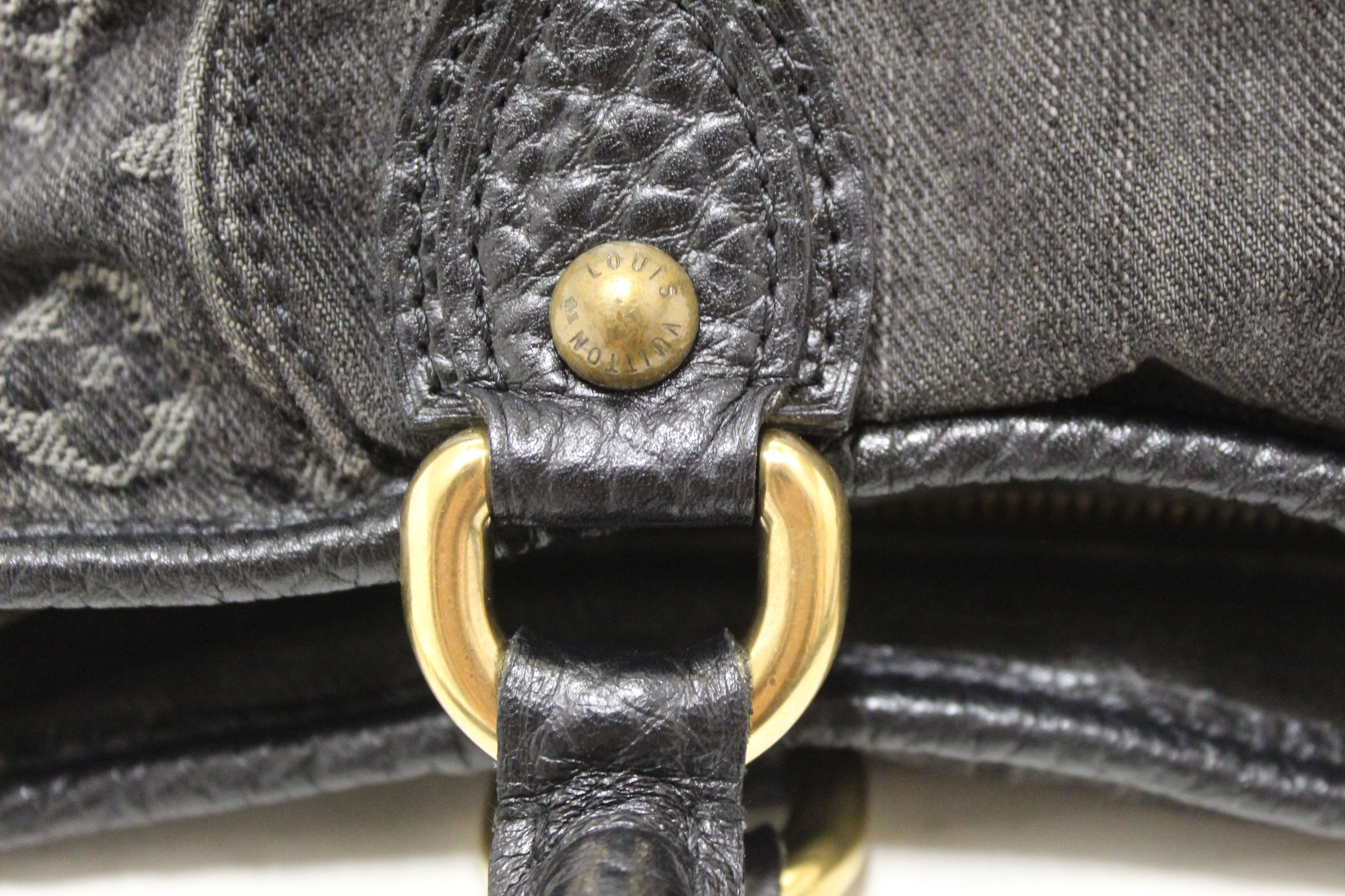Authentic Louis Vuitton Black Monogram Denim Neo Cabby PM Shoulder Bag for Women - Luxury Designer Crossbody Purse for Work, Travel & Everyday Use