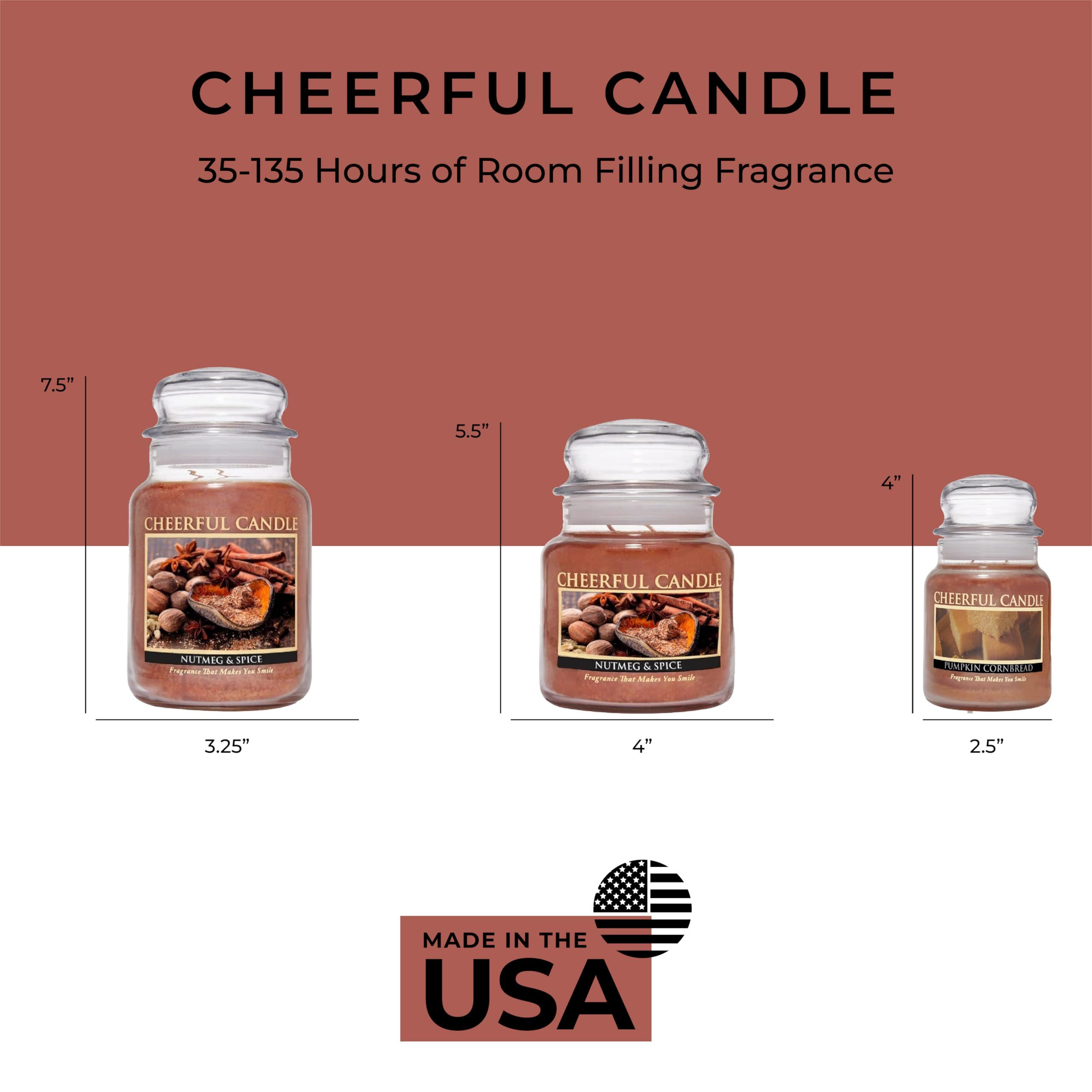 Nutmeg & Spice Scented Candle - 24oz Jar Candle with 135 Hours Burn Time, Aromatic Soy Wax Candle for Home, Gifts for Women - Perfect for Relaxation, Meditation & Creating Cozy Atmosphere