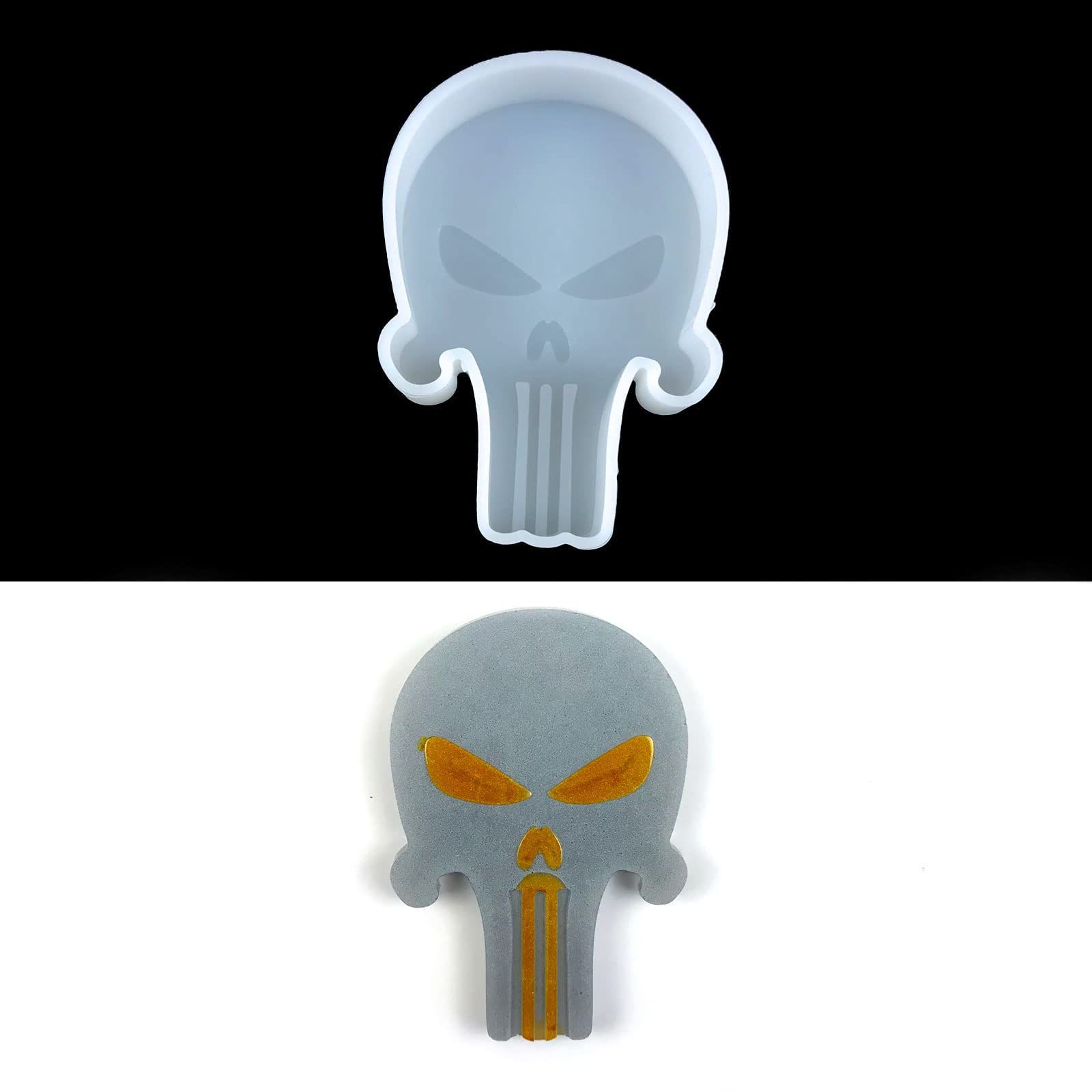 Tacanlite Punisher Freshie Molds - Premium Silicone Molds for DIY Car Freshies, Aroma Beads, Soap & Candle Making - Epoxy Resin Pendant Molds for Home, Office & Car Decor