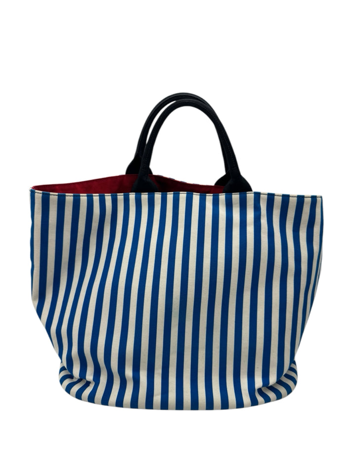 Prada Blue and White Canvas Comic Tote Bag - Stylish Designer Handbag for Women, Perfect for Work, Travel & Everyday Use