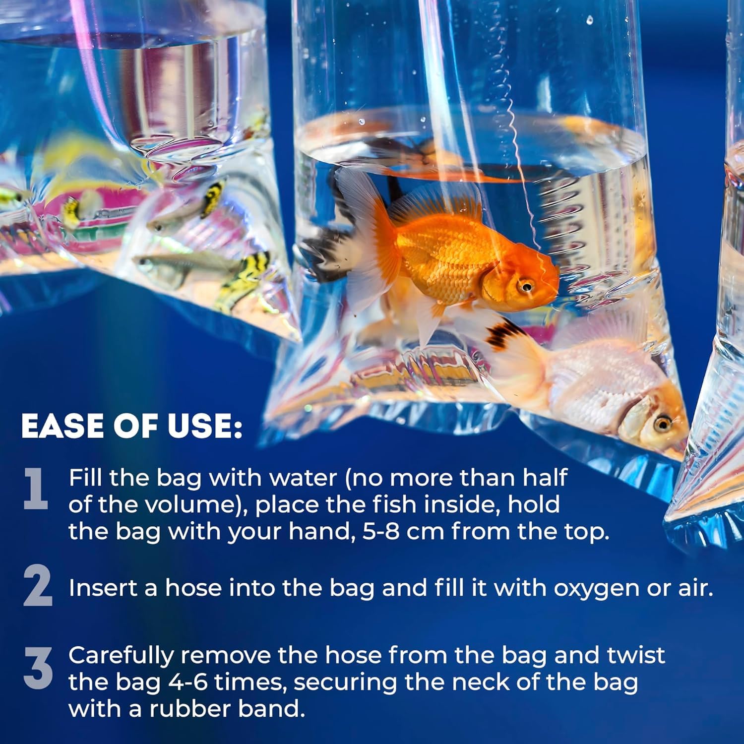 APQ 12x15 Inch Clear Plastic Live Fish Bags - 100 Pack Durable 2 Mil Thick Polyethylene Aquarium Fish Transport Bags | Safe Shipping for Tropical Fish, Betta, Goldfish & Aquatic Pets