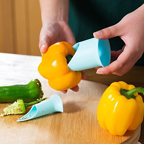 Honfitat Pepper Tomato Coring Tool with Plastic Blade & Polypropylene Handle - Efficient Kitchen Gadget for Removing Cores from Peppers, Tomatoes - Perfect for Meal Prep, Canning, and Cooking