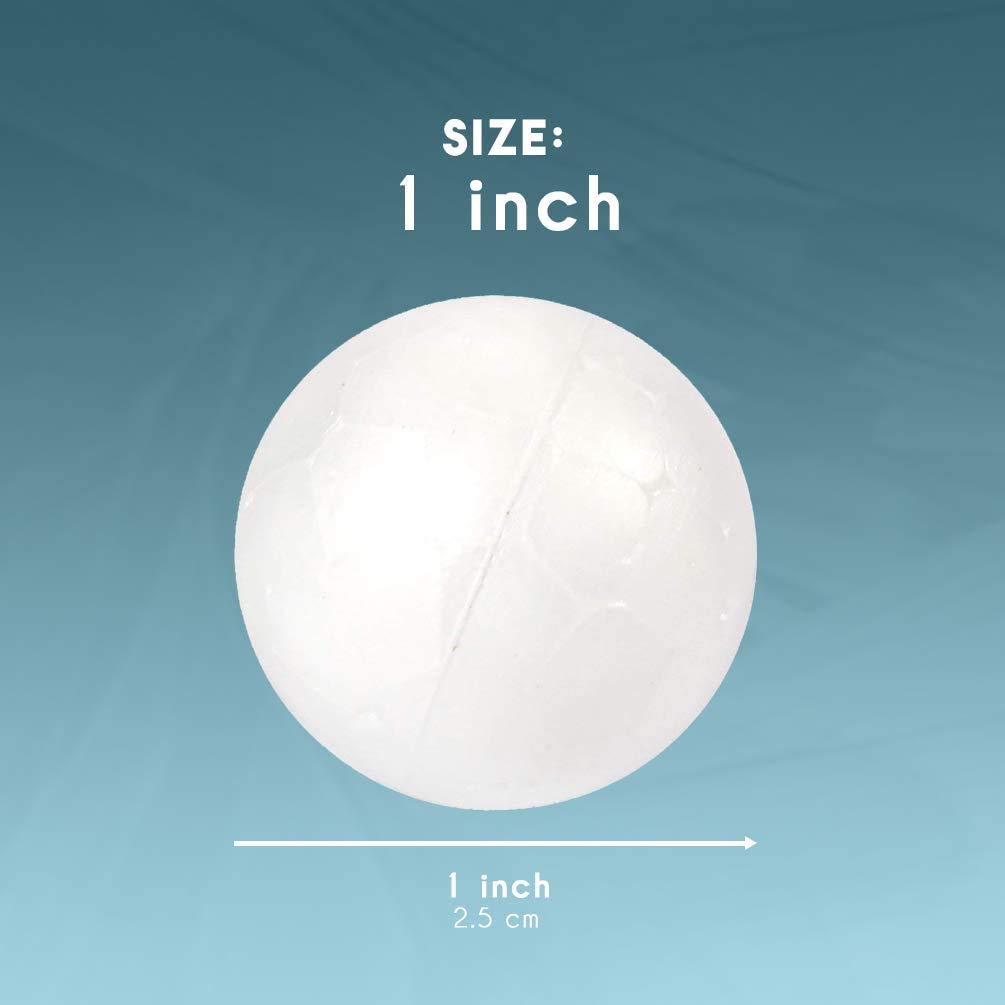 100-Pack Smooth White Styrofoam Balls for Crafts - 1 Inch Diameter Foam Balls - Perfect for DIY Projects, Christmas Ornaments & Home Decor