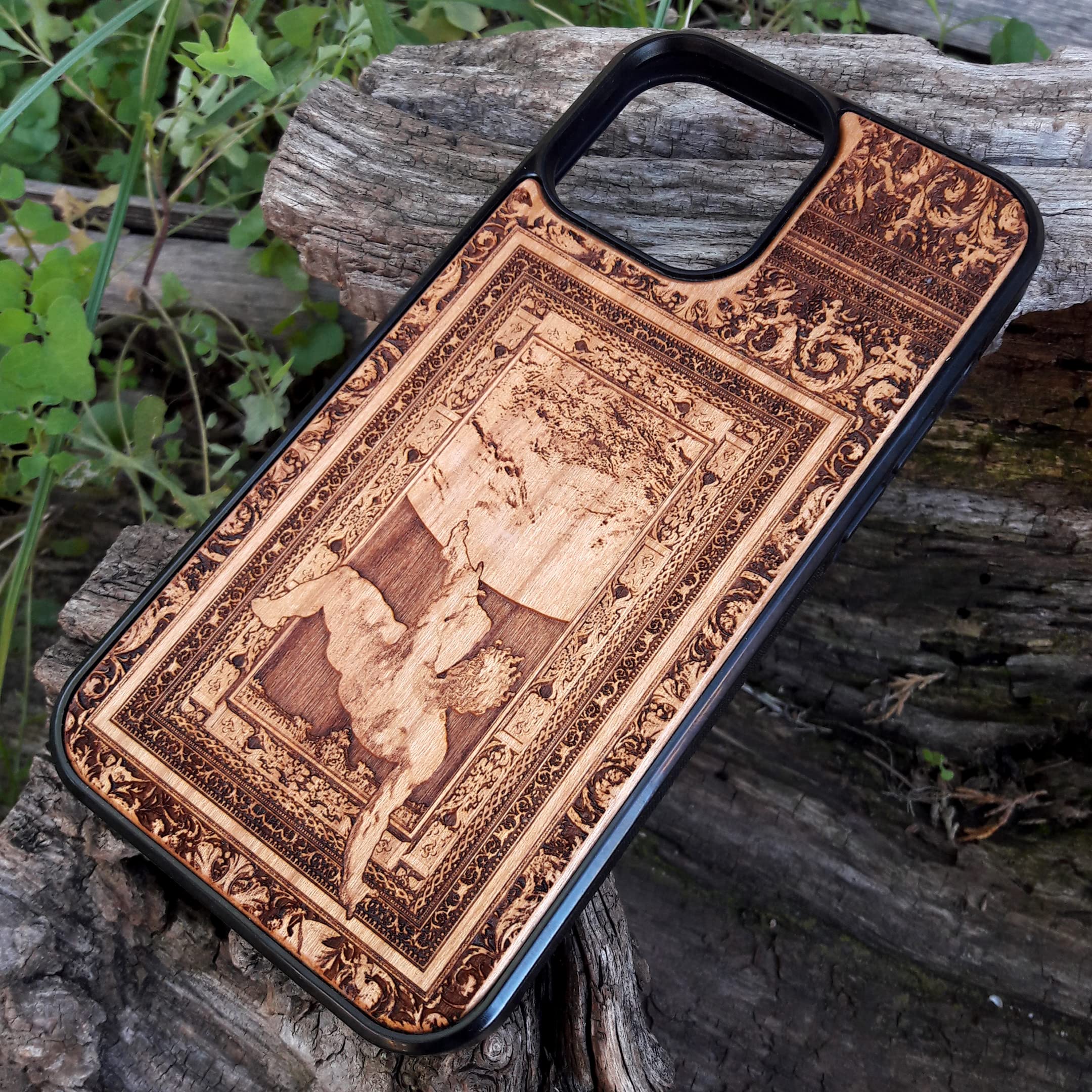 Premium Laser Engraved Wood Phone Case for iPhone 16/15/14/13/12/11 Pro Max/Mini & Galaxy S25/S24/S23/S22/S21/S20 Ultra Plus - Eco-Friendly Slim Durable Wooden Cover - Perfect for Outdoor, Office & Everyday Protection