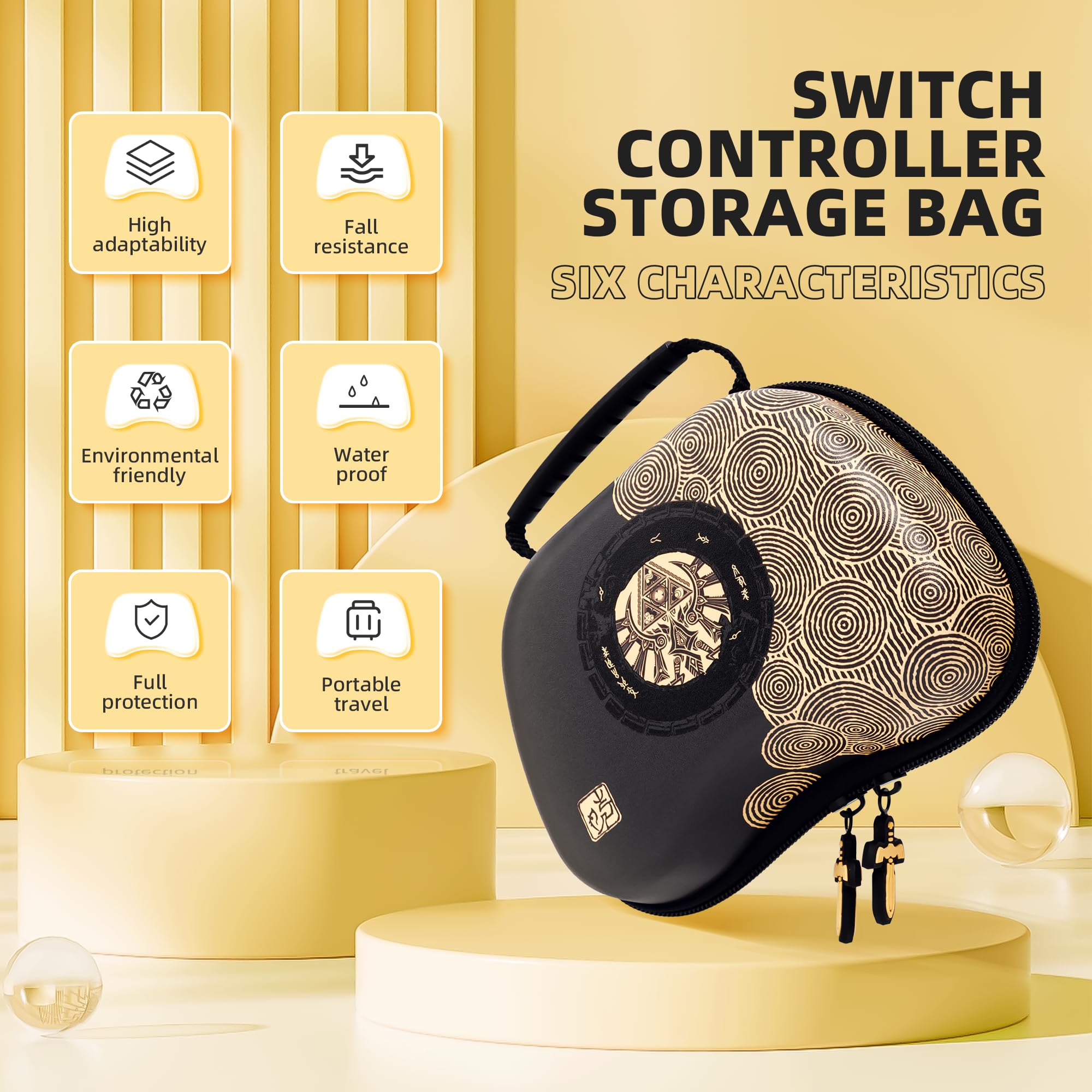 Nintendo Switch Pro Controller - Wireless Gamepad with Carrying Case, NFC, Dual Vibration, Screenshot & Wake-up Function | Replacement Remote for Switch | Perfect for Gaming at Home or On-the-Go