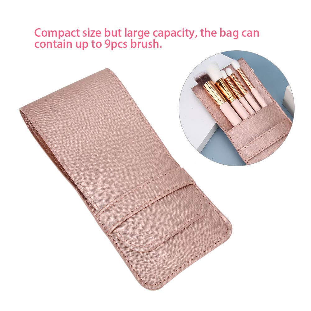 Premium Travel Makeup Brush Organizer - PU Leather Cosmetic Brush Case with Portable Storage for Makeup Brushes & Beauty Tools | Perfect for Travel, Home Use & Professional Makeup Artists