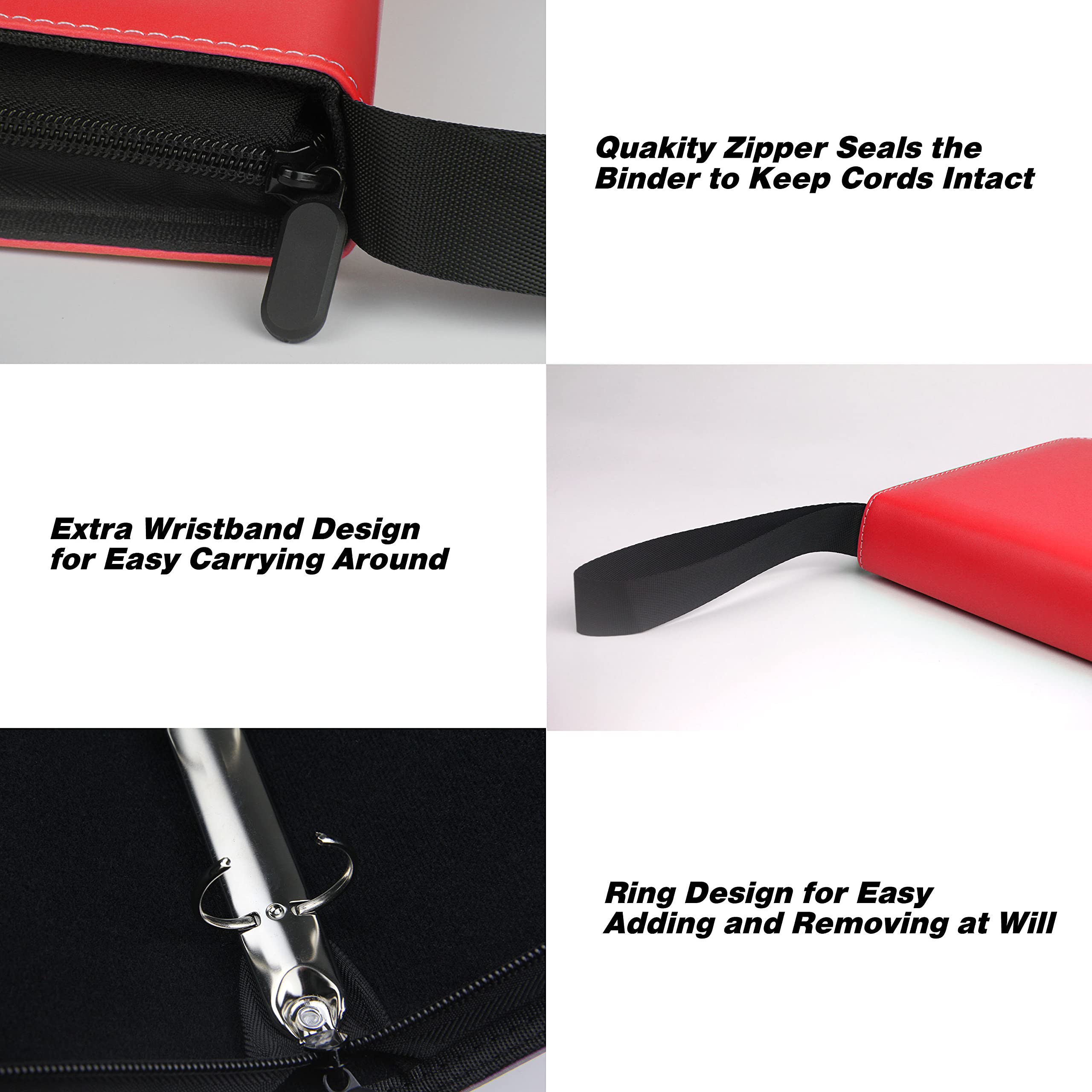 400-Pocket Trading Card Binder Organizer - Holds 4x100 Cards, Compatible with Sports Cards, Coupons & Collectibles (Red) - Perfect for Collectors, TCG Games & Storage