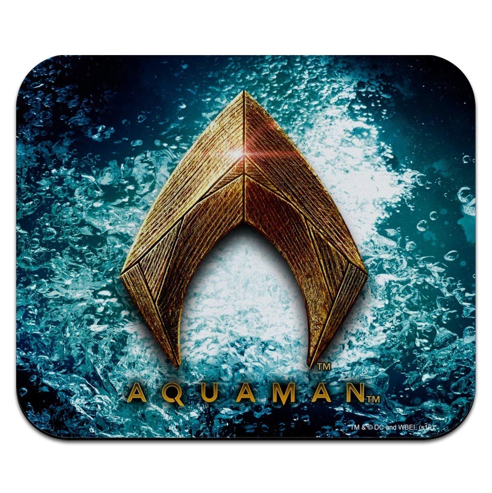 Justice League Aquaman Logo Low Profile Gaming Mouse Pad - Non-Slip Rubber Base, Smooth Surface for PC, Laptop, Office & Home Use - Perfect for Gamers, Graphic Designers & Daily Computer Work
