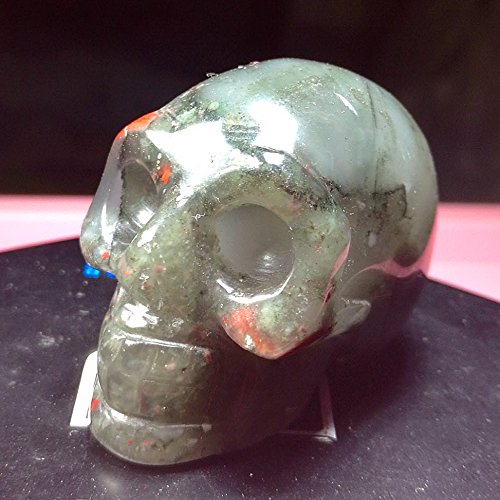Hand Carved Blood Stone Skull Statue - 1.9