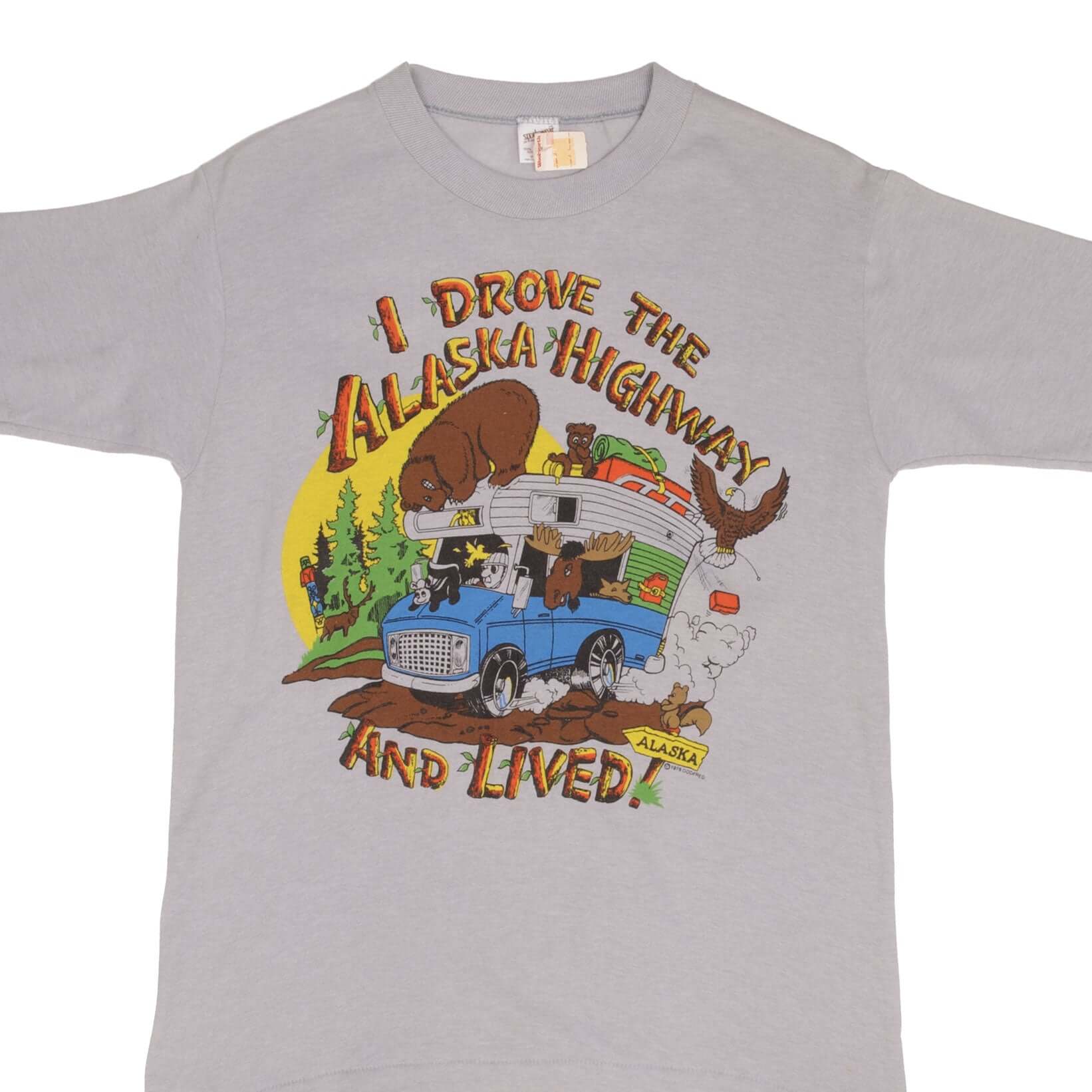 Vintage Alaska 1978 Graphic Tee Shirt - Medium Size, Made in USA, NOS - Perfect for Casual Wear, Retro Fashion & Vintage Collectors
