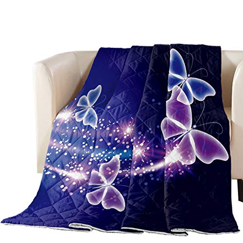 Libaoge Collection Quilted King Size Bedspread - Premium Soft Purple Butterfly Design Comforter with Cotton Filling for Bedroom Decor | Perfect for Master Bed, Guest Room, Couch & Sofa | Cozy Home Textile for All Seasons