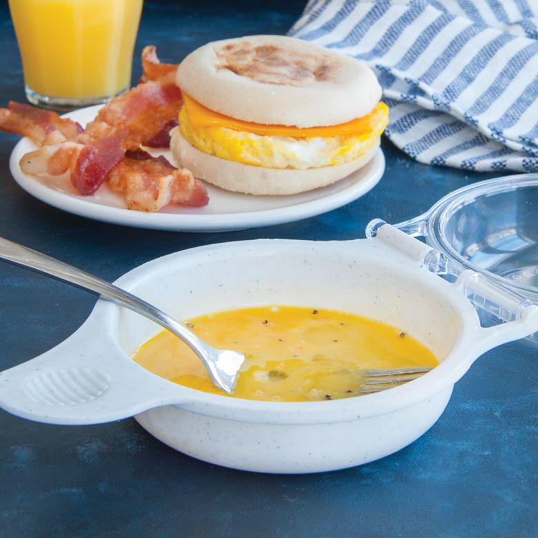 NORDIC WARE Microwave Eggs & Muffin Breakfast Pan 98565 - Quick & Easy Breakfast Maker for Busy Mornings & Office Meals