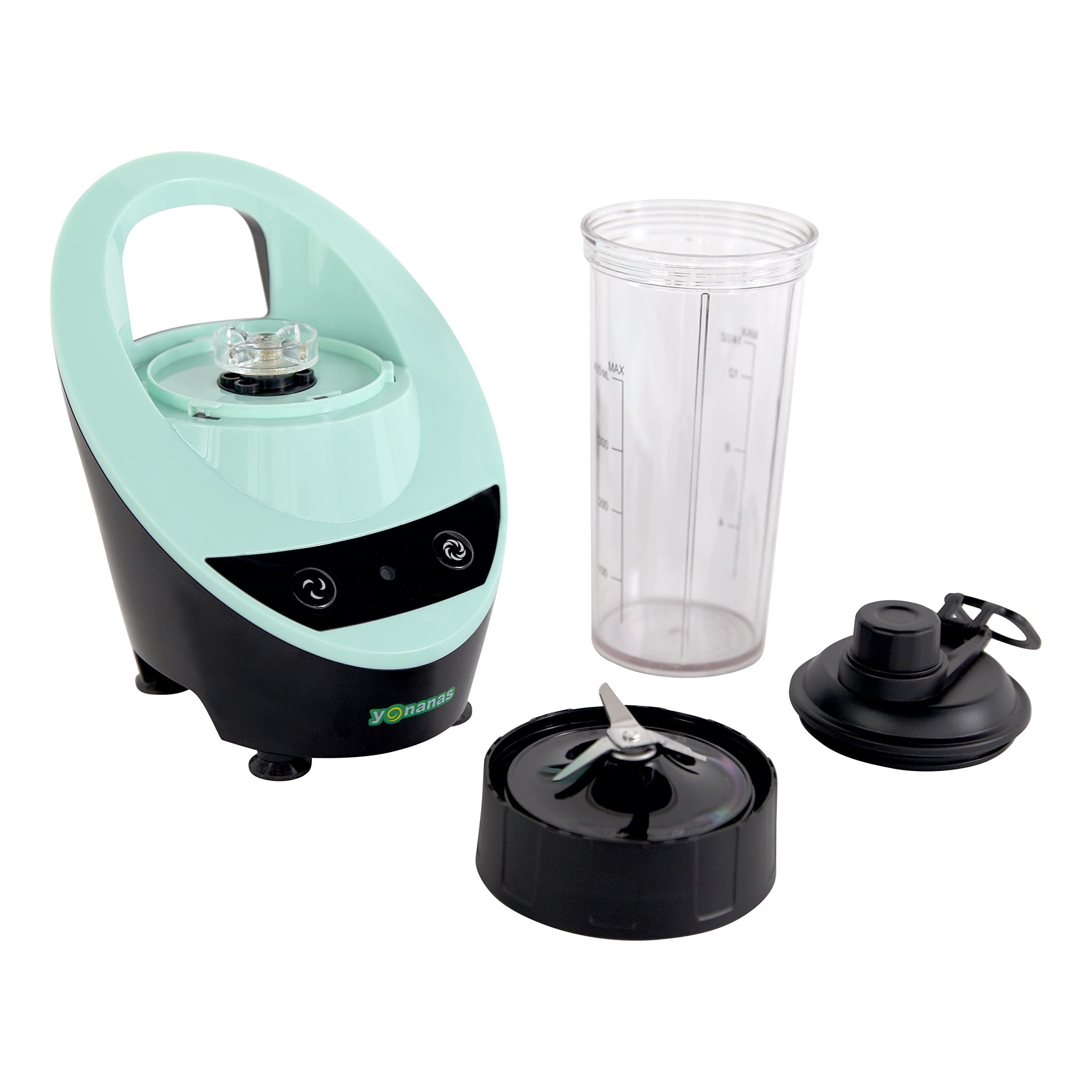 Yonanas 300-Watt Personal Blender with Travel Lid - BPA Free Mint Green Blender for Smoothies, Protein Shakes, Sauces & Mixed Drinks | Perfect for Home, Office & Gym Use