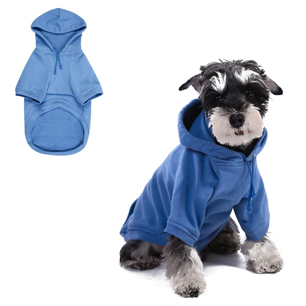 **Dog Hoodies & Sweatshirts with Hood and Pockets - Cozy Pet Clothes for Small Dogs (Blue, Medium) - Perfect for Winter Walks, Outdoor Adventures & Photo Shoots**