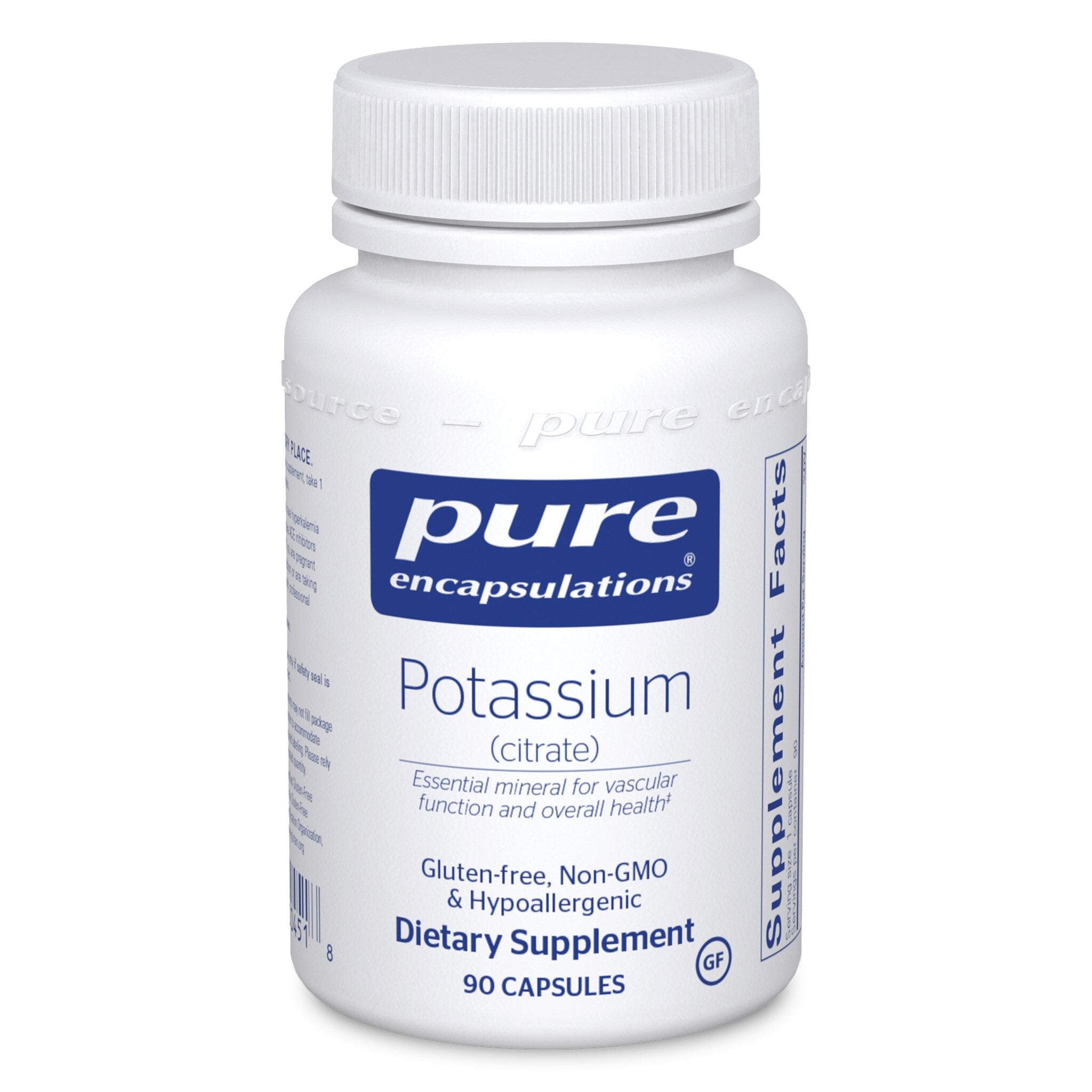 Pure Encapsulations Potassium Citrate Supplement - 99mg Potassium per Serving - Supports Heart Health & Muscle Function - Ideal for Athletes & Active Lifestyles