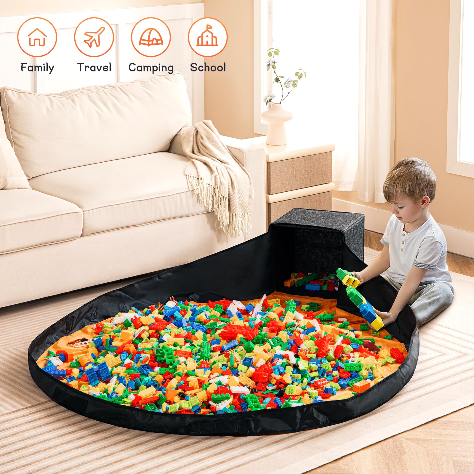 Collapsible Toy Storage Organizer & Play Mat - 13