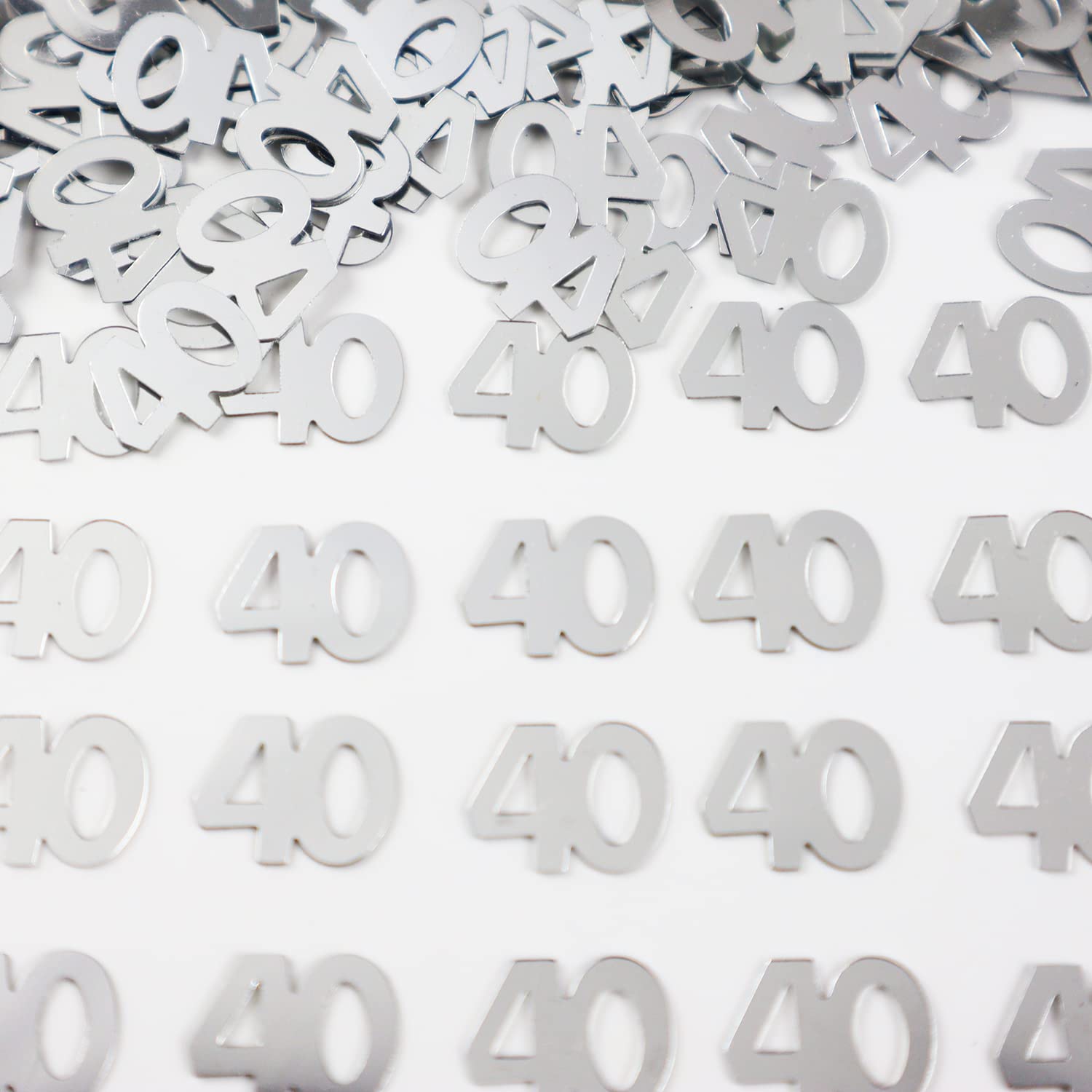 40th Birthday Confetti - Silver Number 40 Table Scatter for Anniversary Party Decorations | Happy Birthday Party Supplies | Perfect for Table Decor, Cake Toppers & Celebration Photos