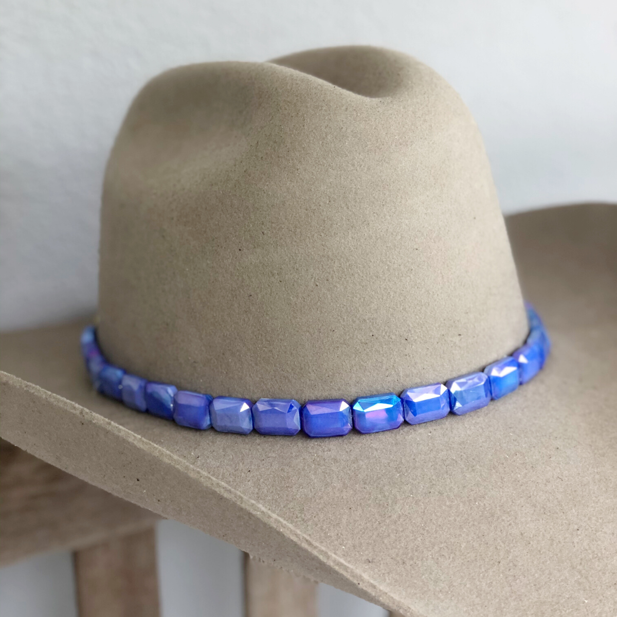 Faceted Periwinkle Hat Band - Elegant Rhinestone Hair Accessory for Women | Perfect for Weddings, Parties & Special Occasions