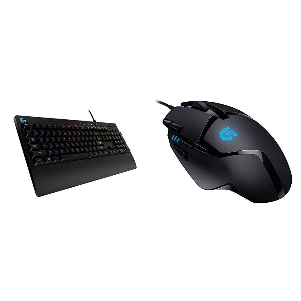 Logitech G213 Prodigy RGB Gaming Keyboard & G402 Hyperion Fury Gaming Mouse Combo - 8 Programmable Buttons, Wired USB, Ergonomic Design for PC Gamers - Perfect for FPS, MMO and Esports Gaming