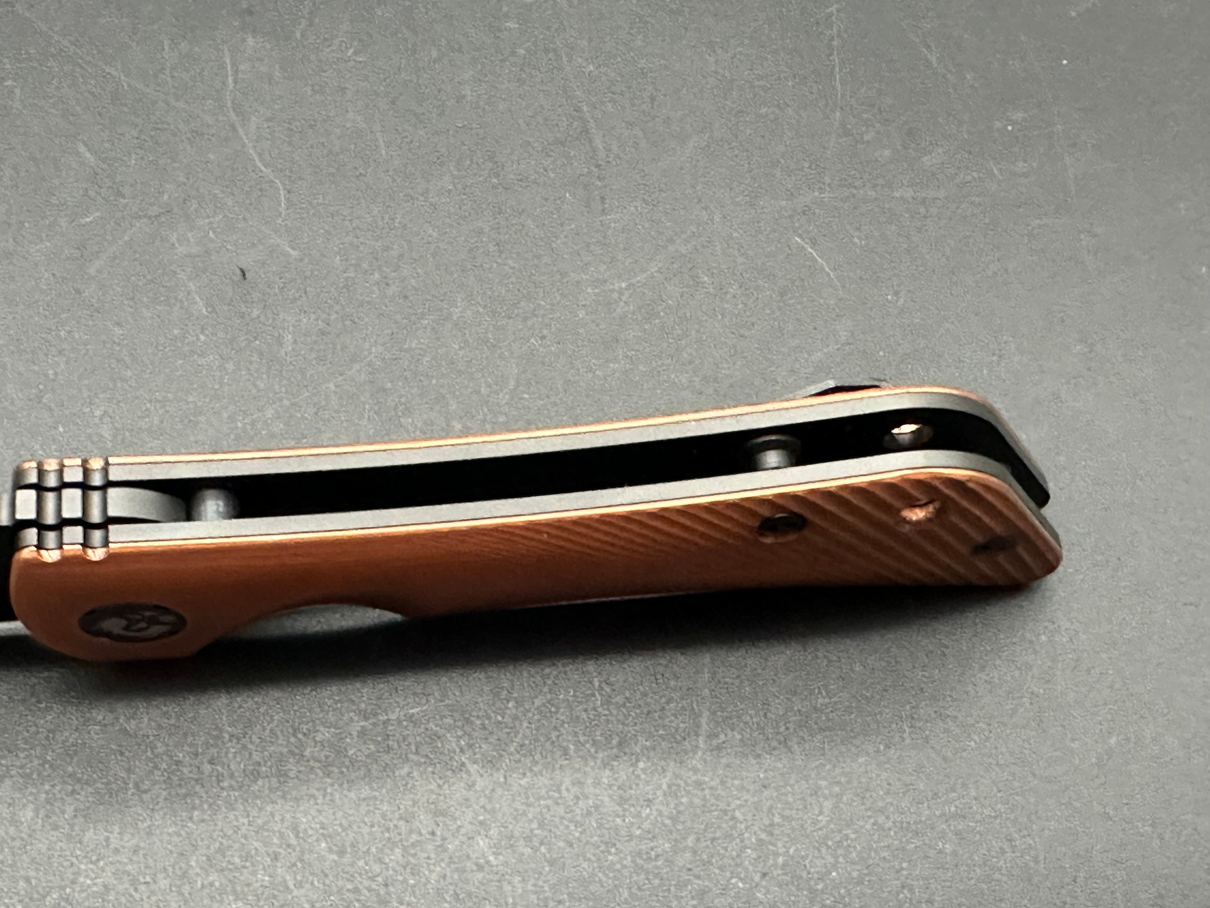 Southern Grind Spider Monkey Black Blade Folding Knife with Copper Handle - EDC, Camping, Survival & Outdoor Activities