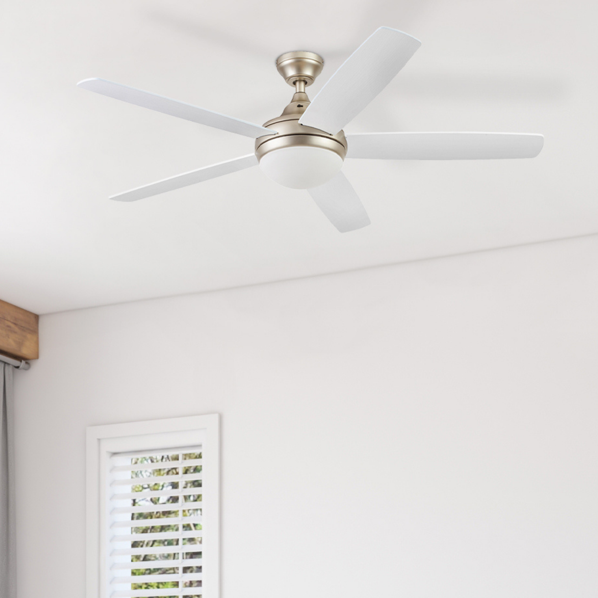 52 Inch Ashby Soft Gold Ceiling Fan with Remote Control - Perfect for Living Room, Bedroom, and Outdoor Patio Cooling