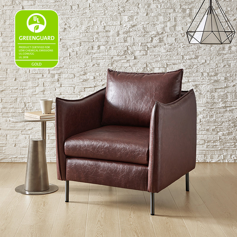 Felix Faux Leather Armchair - Modern PU Leather Accent Chair for Living Room, Office & Lounge - Comfortable Mid-Century Style Seating for Home Decor