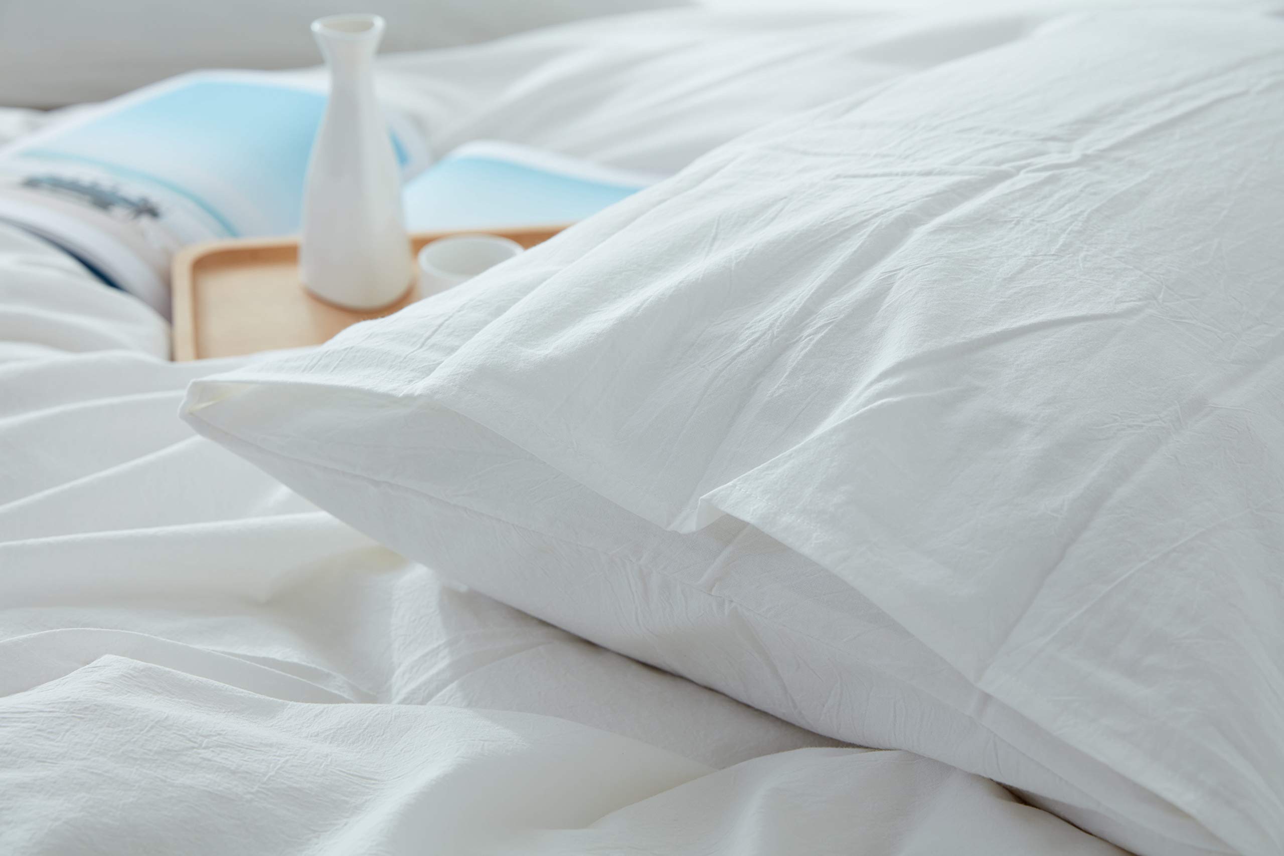 MOON'S SLEEPWARES Herse Series 100% Cotton 200 Thread Count King Size Duvet Cover Set with 2 Pillowcases - White | Luxury Bedding for Master Bedroom & Guest Room | Ultra Soft Breathable Duvet Cover for All Seasons