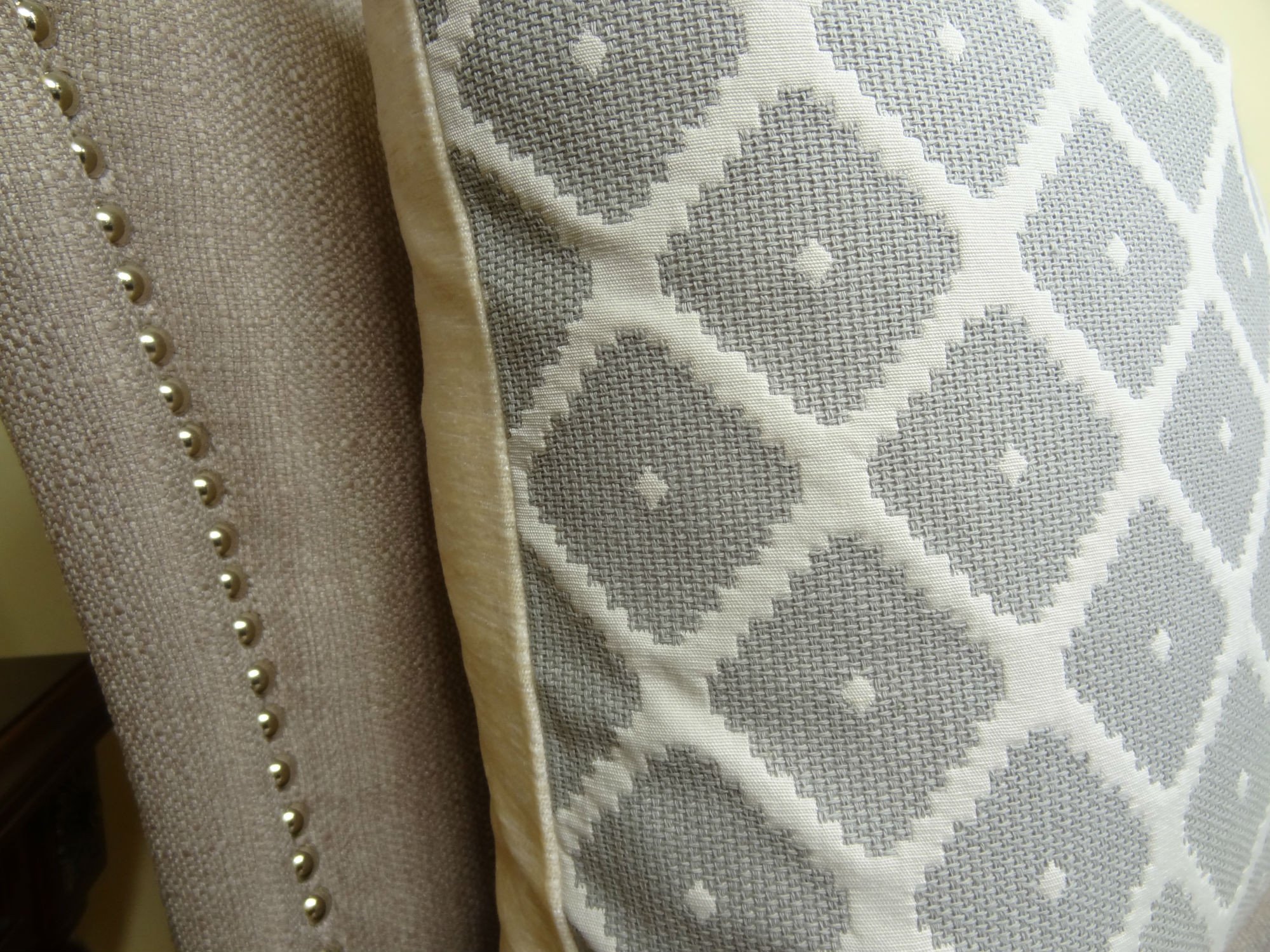 Modern Geometric Decorative Throw Pillow - Grey & White Handmade Accent Pillow for Sofa, Bed, Living Room - US Made Home Decor
