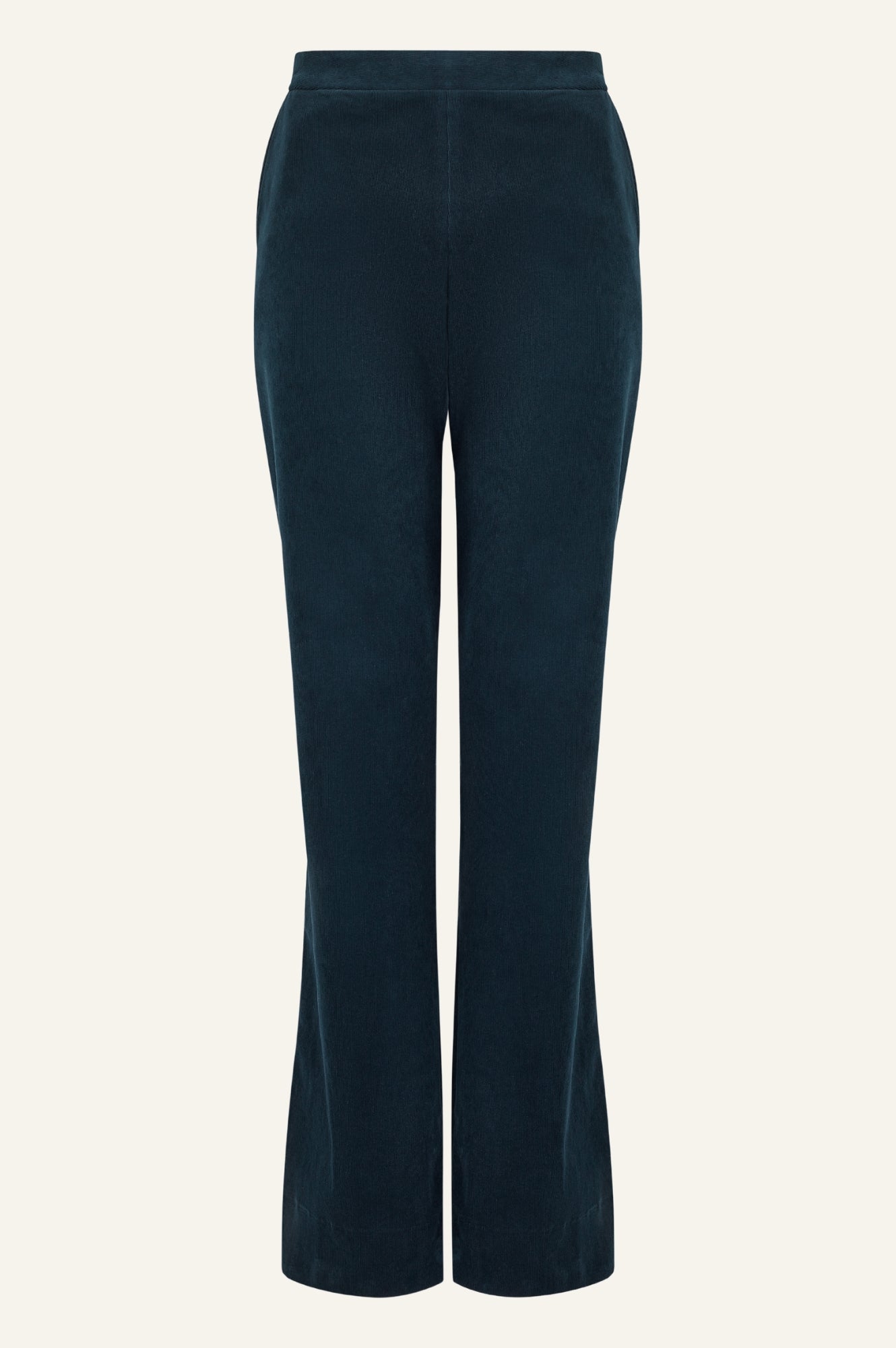 Juliette Stretch Corduroy Pants for Women - Comfortable High Waist Wide Leg Trousers in Ink Blue | Perfect for Office, Casual Wear & Fall Fashion